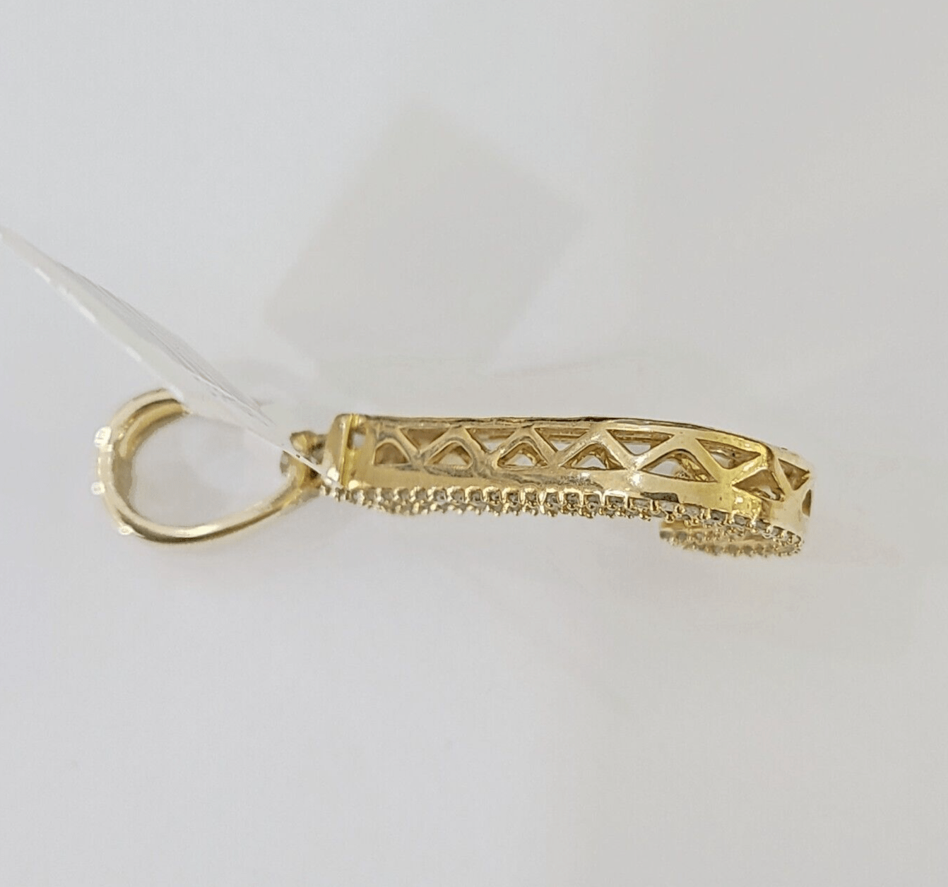 Real 10k Gold Diamond Letter "J" Initial Alphabet Charm/Pendant Yellow Real - GoldenlinQ