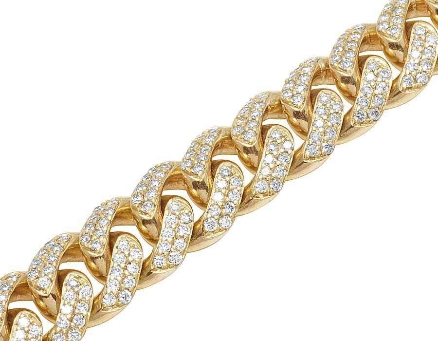 REAL 10k Gold Diamond Necklace Chain Miami cuban Link Tennis 26" 11mm 23CT SOLID - GoldenlinQ