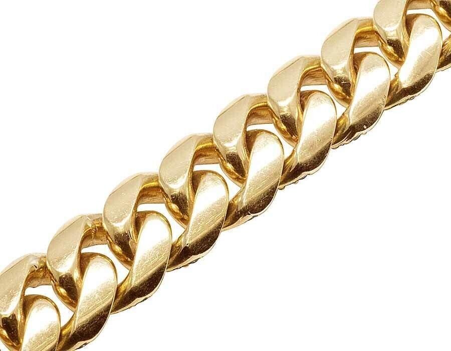 REAL 10k Gold Diamond Necklace Chain Miami cuban Link Tennis 26" 11mm 23CT SOLID - GoldenlinQ