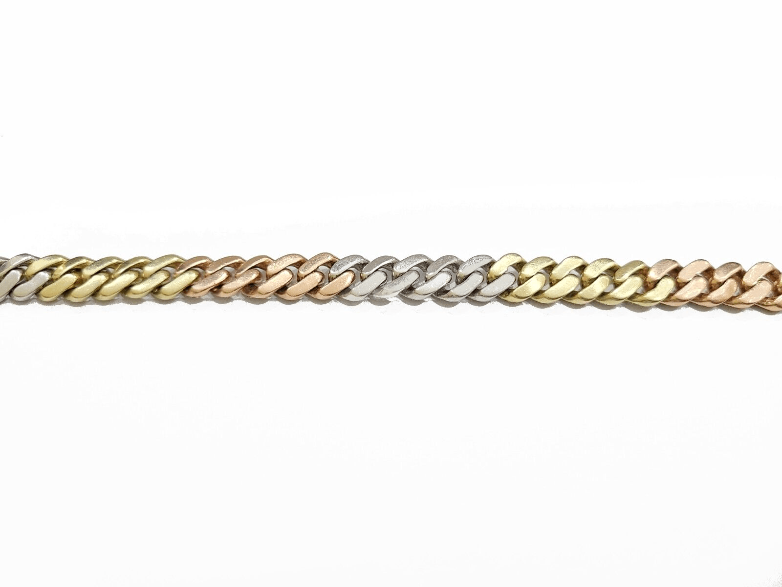 Real 10k Gold Diamond Necklace cuban Link Chain 20" 8mm 10 CT Tri color Gold men - GoldenlinQ