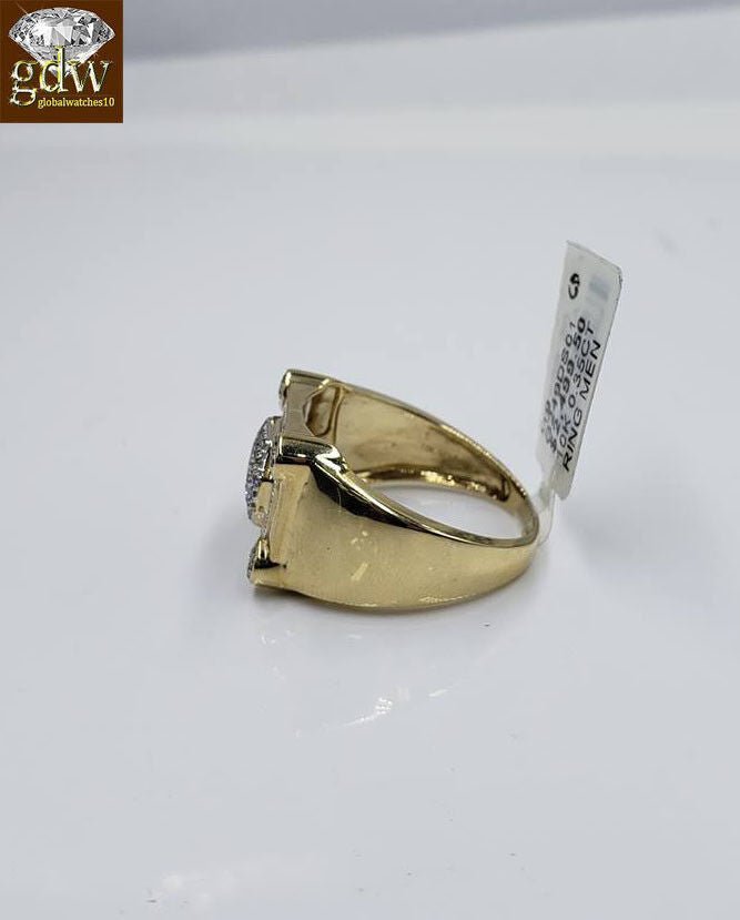 REAL 10k Gold Diamonds mens Ring Caual Or Pinky Wear 1/3CT Diamond Band SIZE 11 - GoldenlinQ