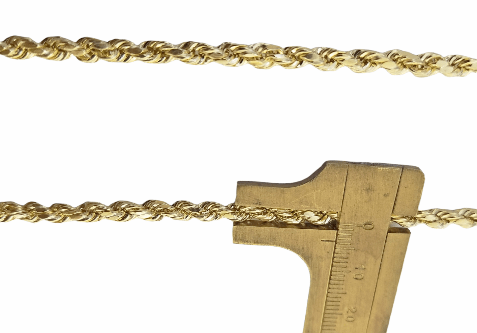 Real 10K Gold Egyptian Ankh Cross Pendent 4mm Rope Chain 18" 20" 22" 24" 26" 28" - GoldenlinQ