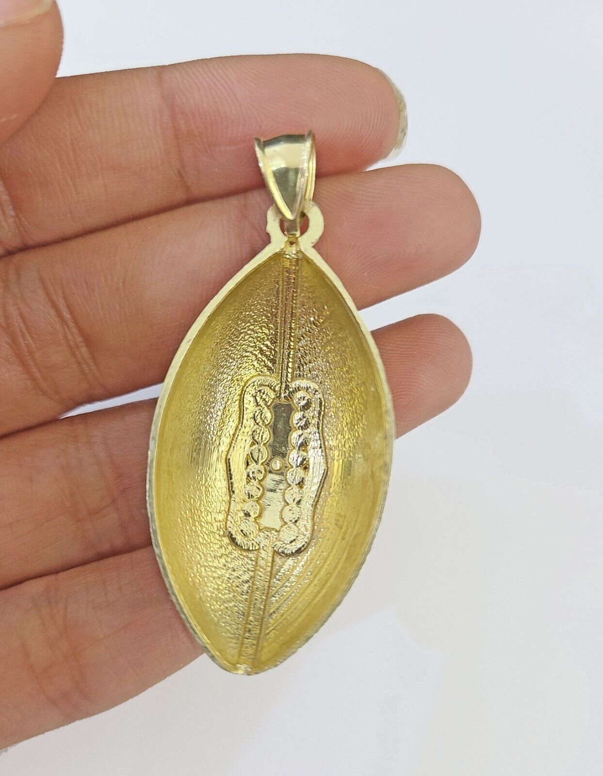 Real 10K Gold FootBall Charm Diamond Cut 10kt yellow Gold Charm - GoldenlinQ