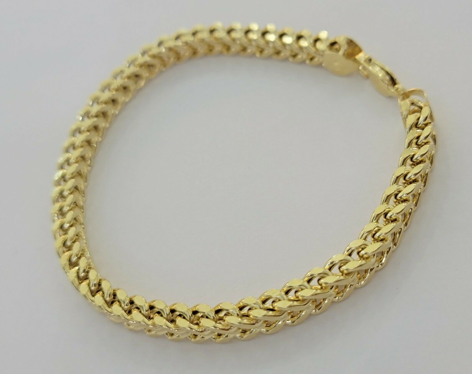 Real 10k Gold Franco Bracelet 8" 5mm 10kt Yellow Gold Authentic 10kt MEN STRONG - GoldenlinQ
