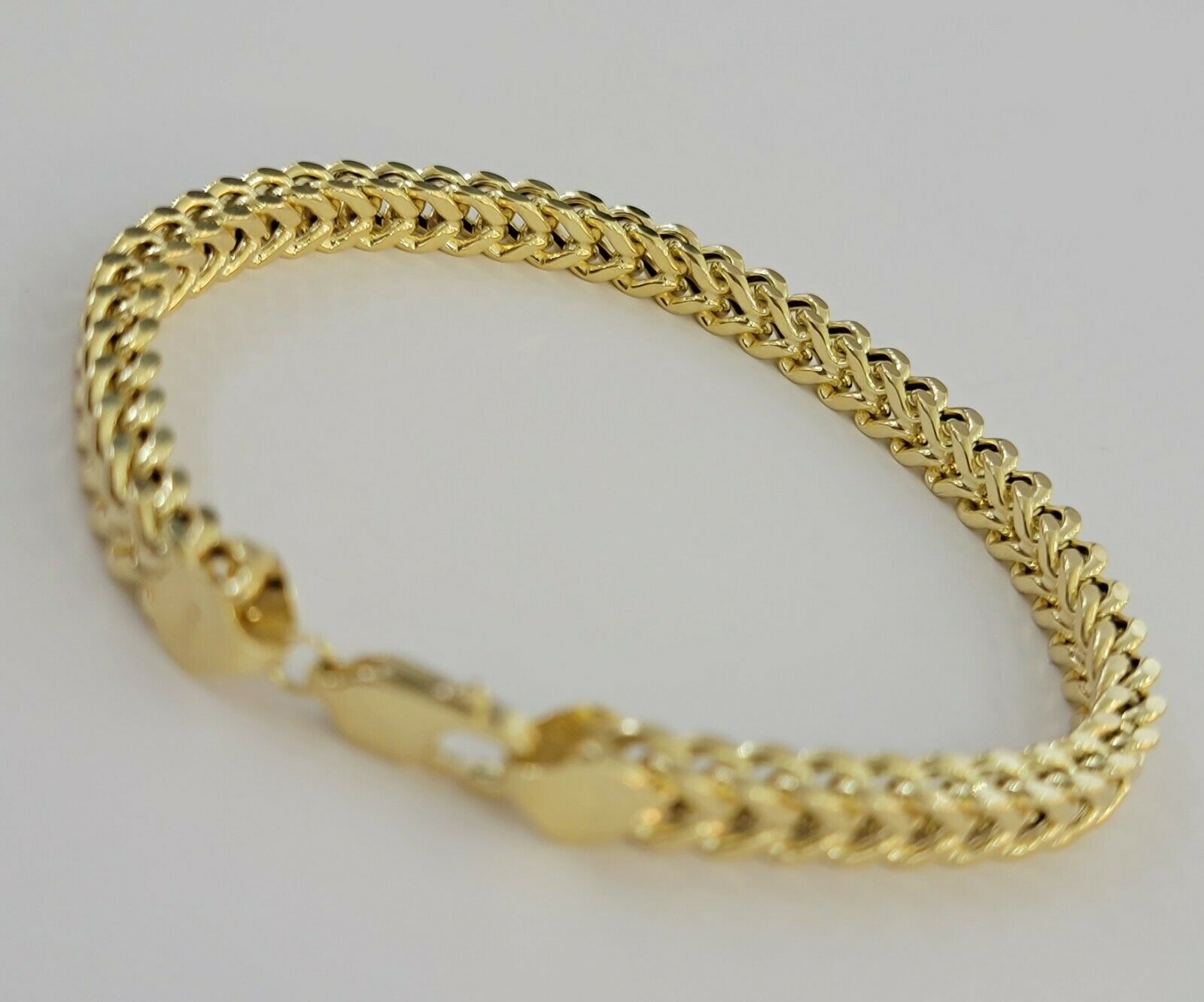Real 10k Gold Franco Bracelet 8" 5mm 10kt Yellow Gold Authentic 10kt MEN STRONG - GoldenlinQ