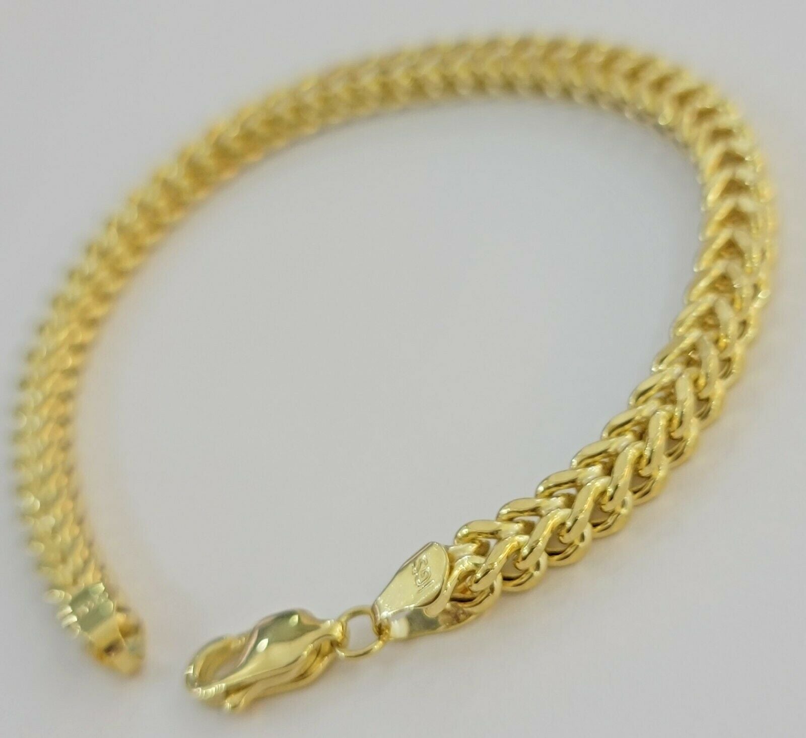 Real 10k Gold Franco Bracelet 8" 5mm 10kt Yellow Gold Authentic 10kt MEN STRONG - GoldenlinQ