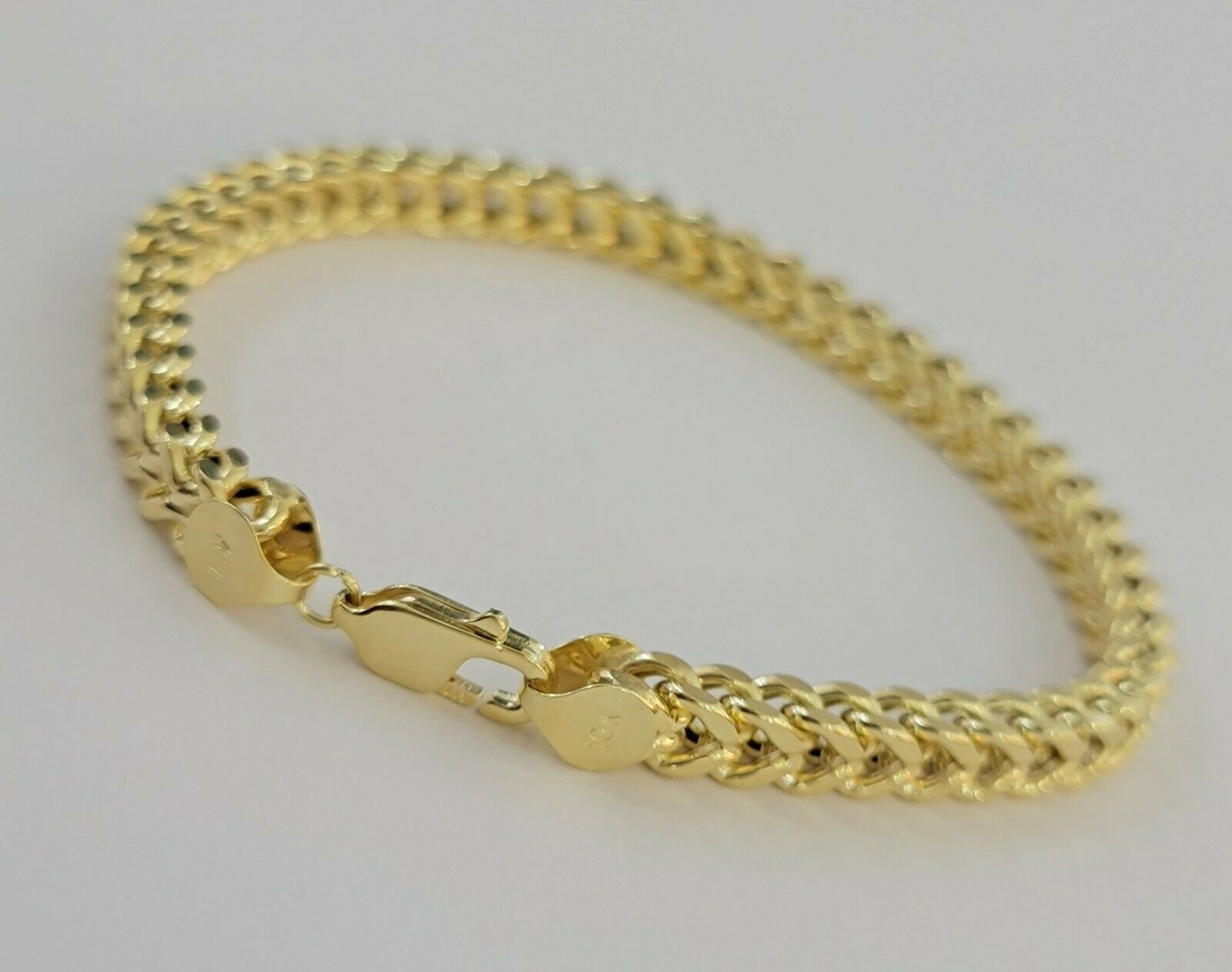Real 10k Gold Franco Bracelet 8" 5mm 10kt Yellow Gold Authentic 10kt MEN STRONG - GoldenlinQ