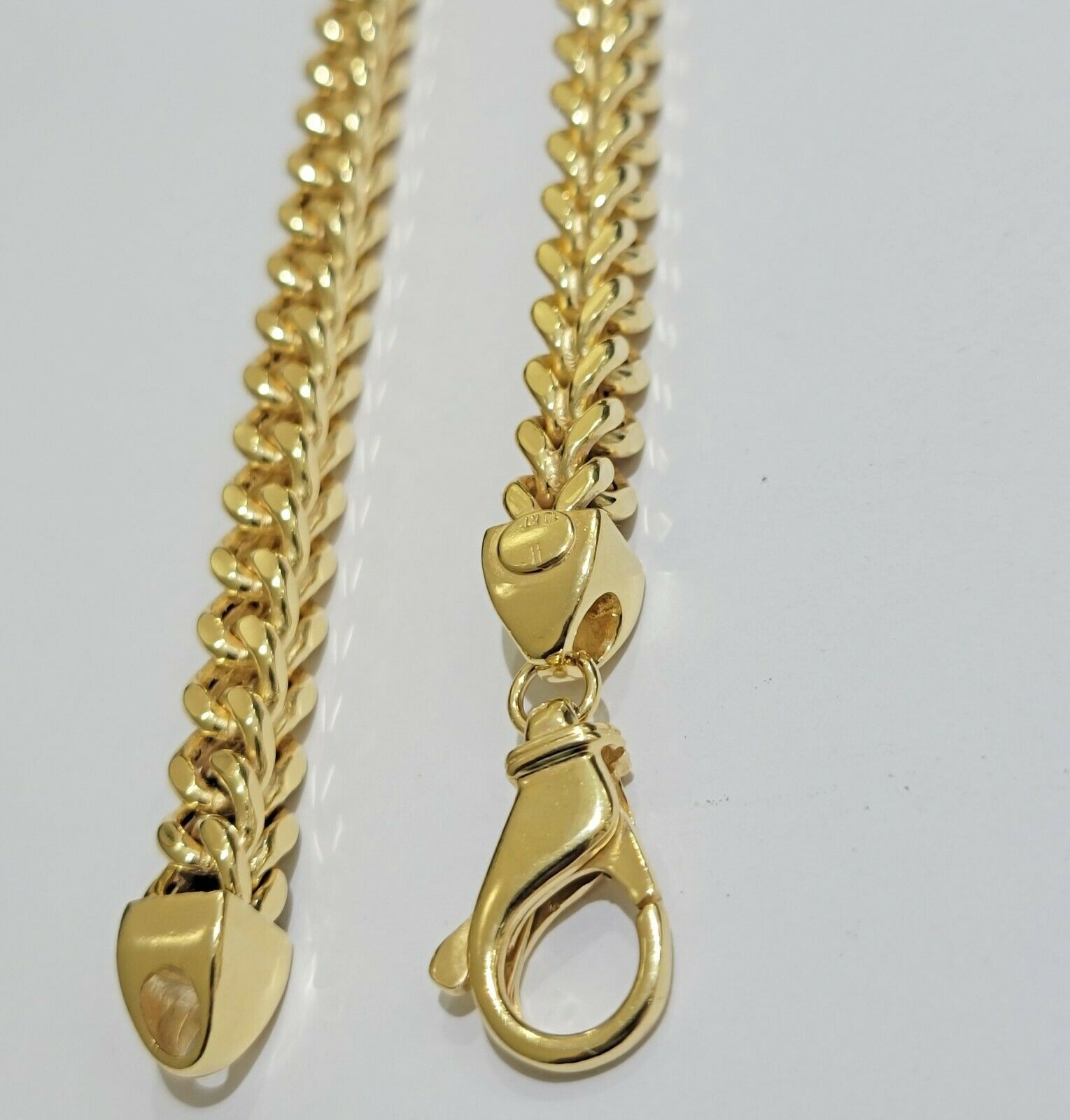 Real 10k Gold Franco Chain 7mm Necklace 22" Inch 10kt Thick & Strong For Men's - GoldenlinQ