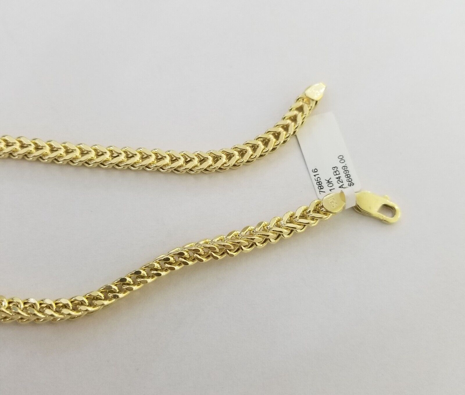 Real 10k Gold Franco chain & Cross Charm 10kt Pendant Necklace 24" 4mm SET - GoldenlinQ