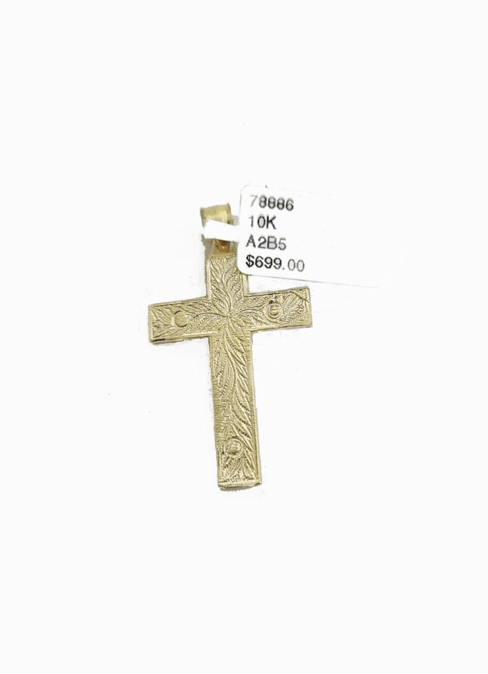 Real 10k Gold Jesus Cross Charm Pendant 10KT Yellow Gold For Chain & Necklace - GoldenlinQ