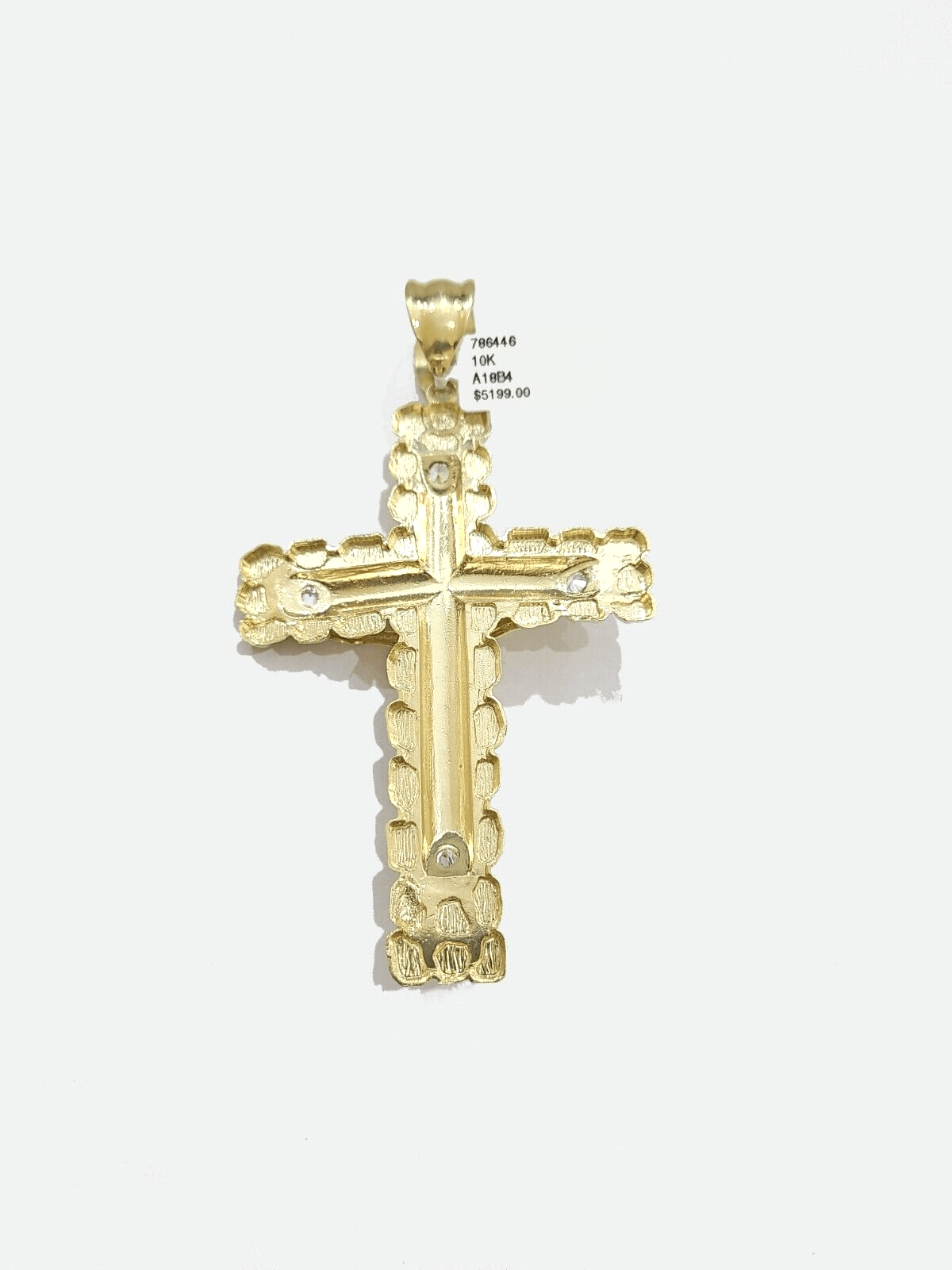Real 10k Gold Jesus Cross Charm Pendant 3.5'' Inch 10KT Yellow Gold - GoldenlinQ