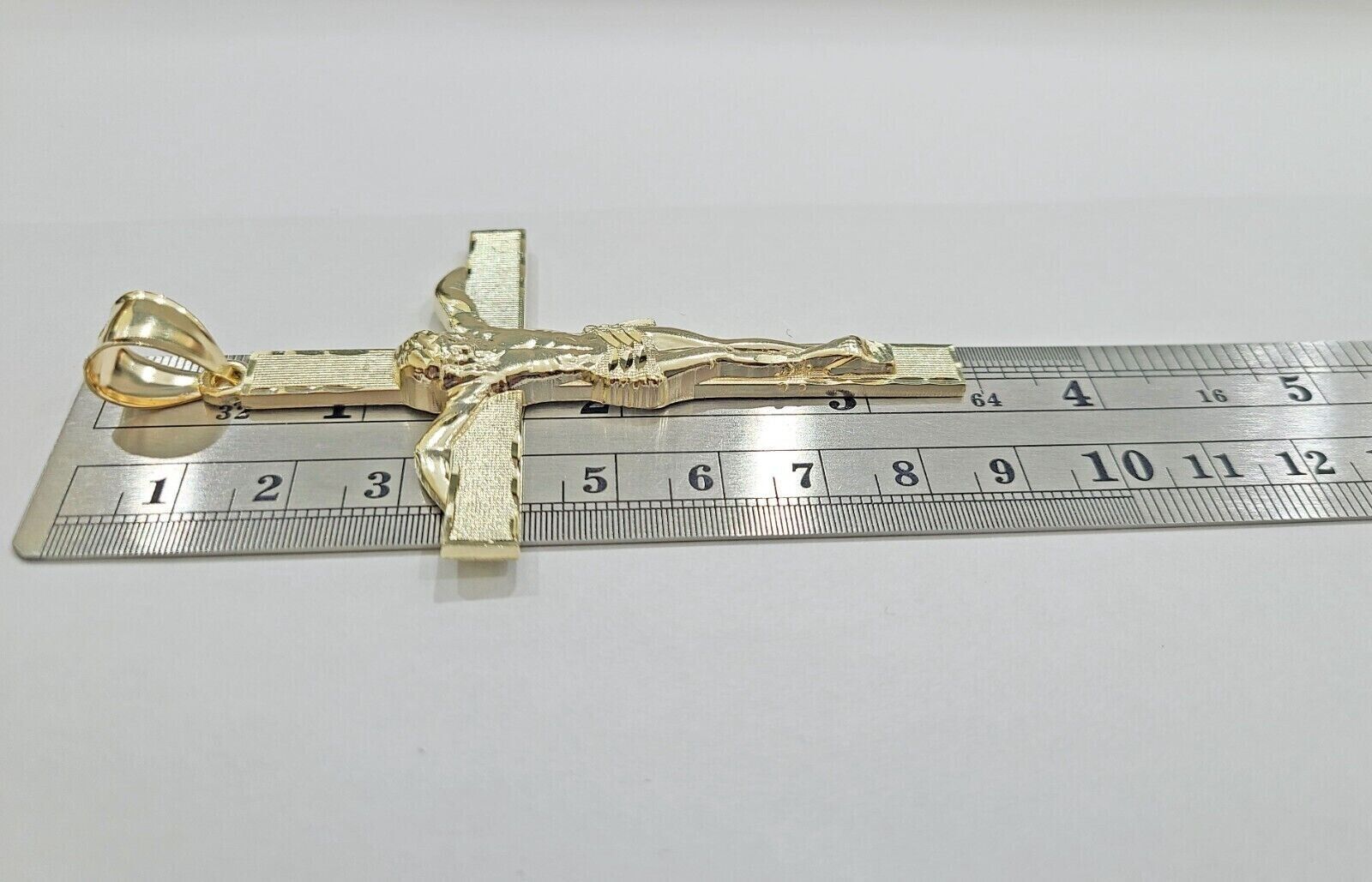 Real 10k Gold Jesus Crucifix Charm Pendant 10kt Yellow Gold Men Women - GoldenlinQ
