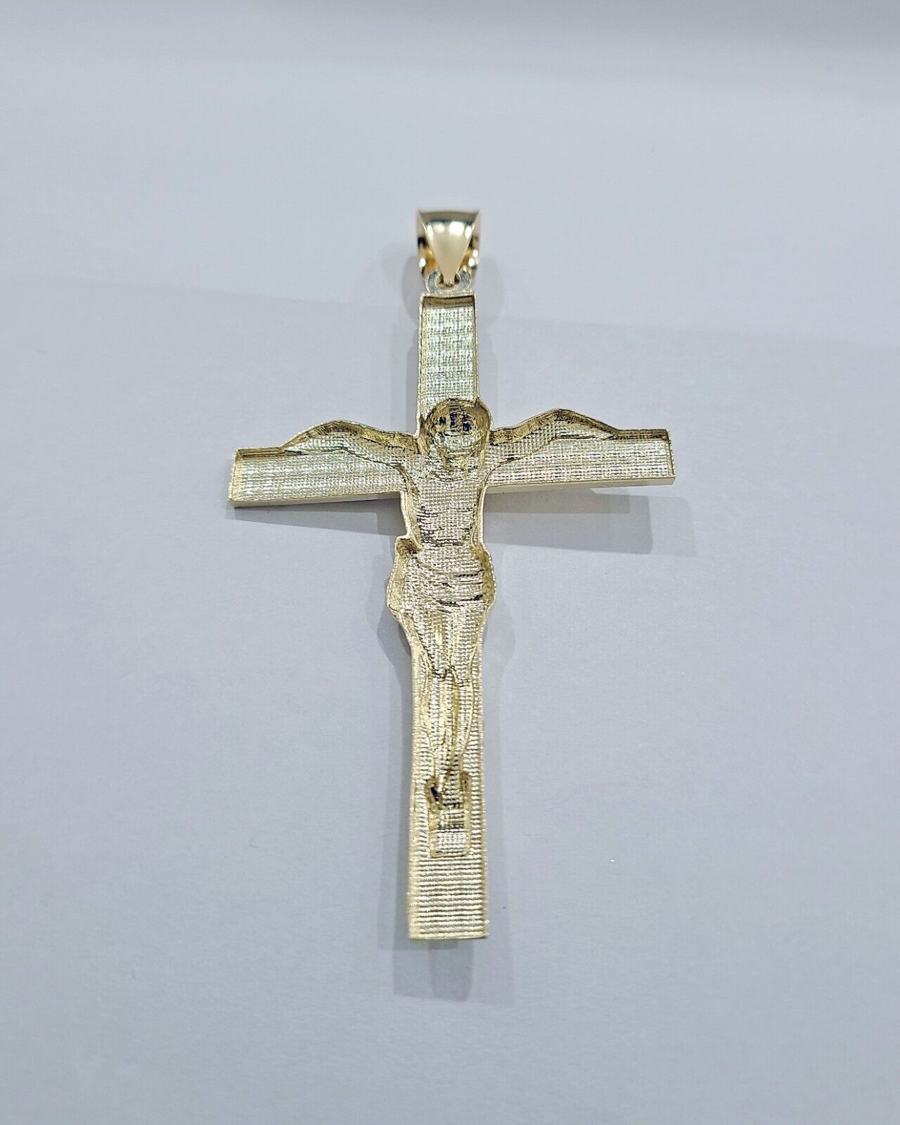 Real 10k Gold Jesus Crucifix Charm Pendant 10kt Yellow Gold Men Women - GoldenlinQ