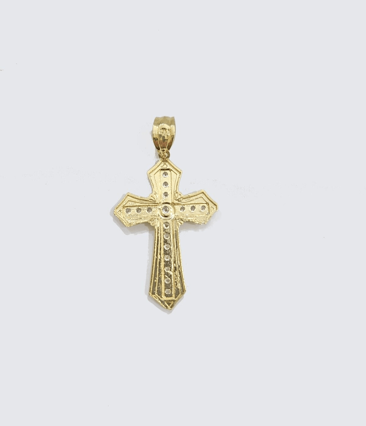 Real 10k Gold Jesus Crucifix Cross Pendant Charm 10kt Yellow 2'' Inch For Chain - GoldenlinQ