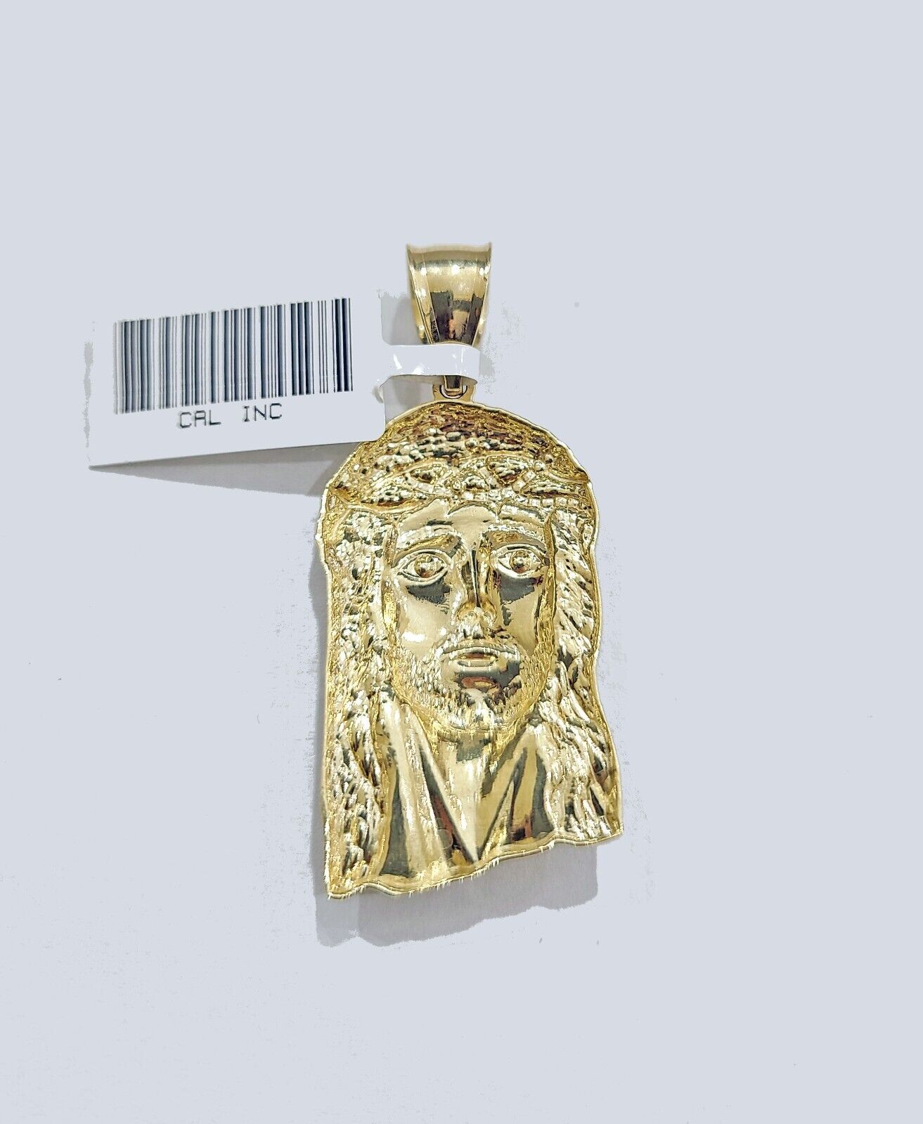 Real 10k Gold Jesus Head Charm Pendant 1.5'' Inch 10KT Yellow Gold - GoldenlinQ