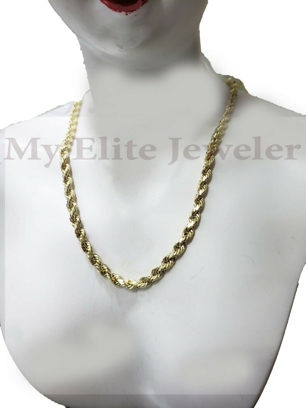 REAL 10k Gold Ladies Rope Necklace Chain 3mm 20" Inch For Pendant 10kYellow Gold - GoldenlinQ
