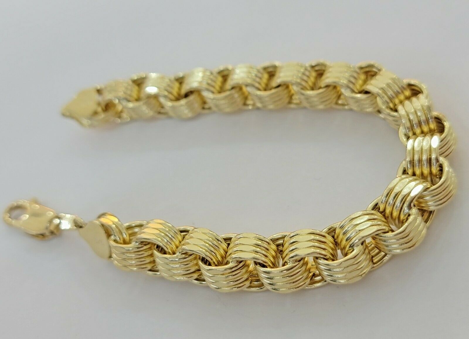 Real 10k Gold Mens Bracelet Byzantine Box 9" 9mm 10kt Yellow Gold Thick, Lobster - GoldenlinQ