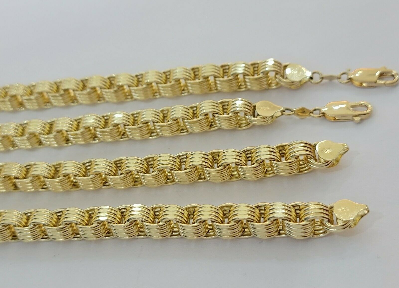 Real 10k Gold Mens Bracelet Byzantine Box 9" 9mm 10kt Yellow Gold Thick, Lobster - GoldenlinQ