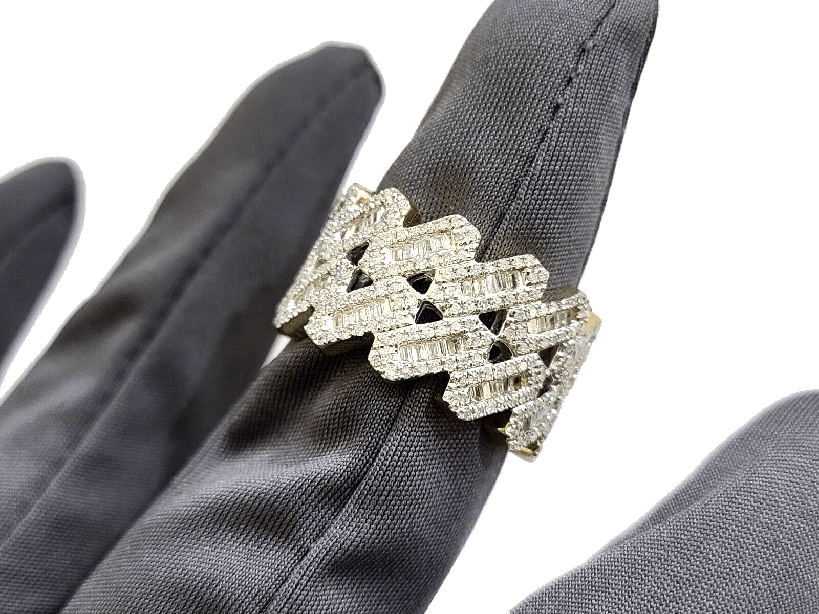 Real 10k Gold Men's Ring size 10 10kt Yellow Gold Wedding Band Diamond 1.10 CT - GoldenlinQ