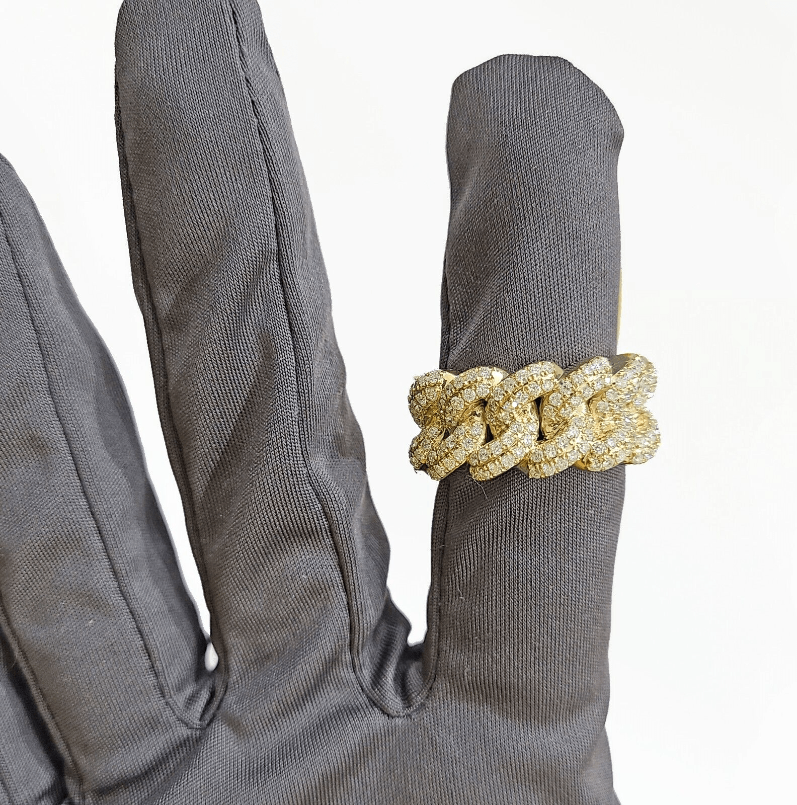 Real 10k Gold Men's Ring size 10 10kt Yellow Gold Wedding Band Diamond 1.29 CT - GoldenlinQ