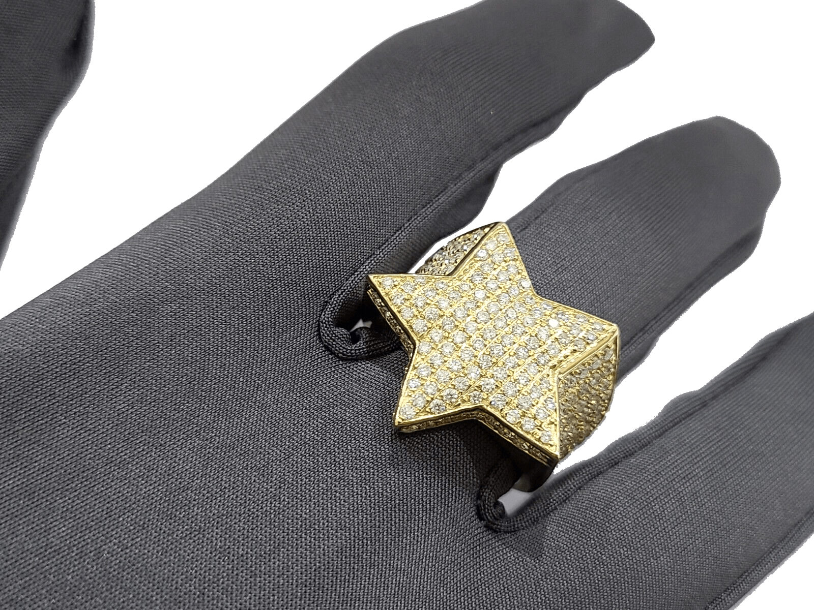 Real 10k Gold Men's Ring Size 10 10kt Yellow Gold Wedding Band Diamond 2.66CT - GoldenlinQ