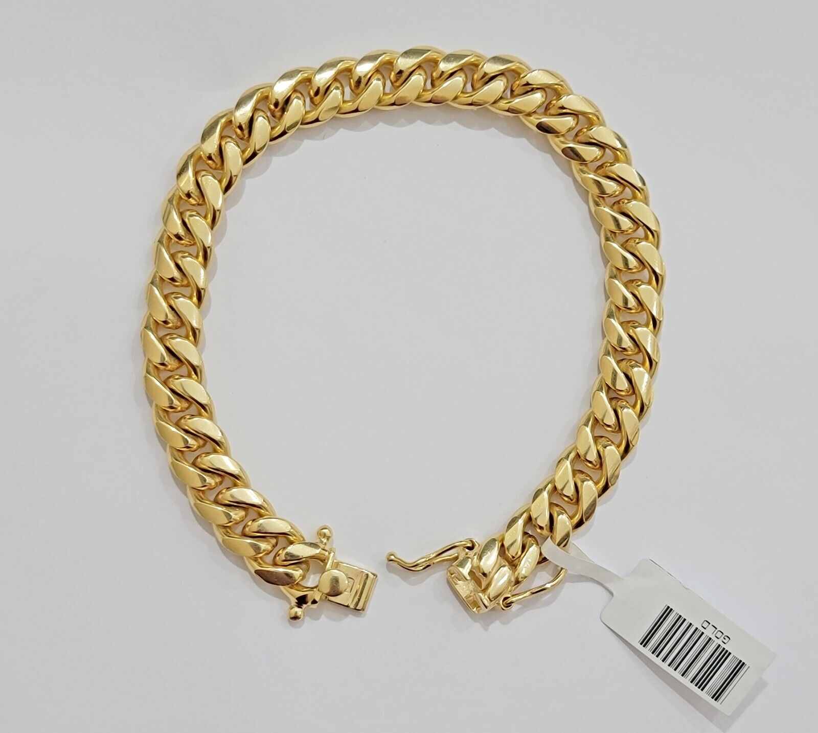 REAL 10k Gold Miami Cuban Bracelet 8" 8mm 10 kt Yellow Gold Strong SOLID Links - GoldenlinQ