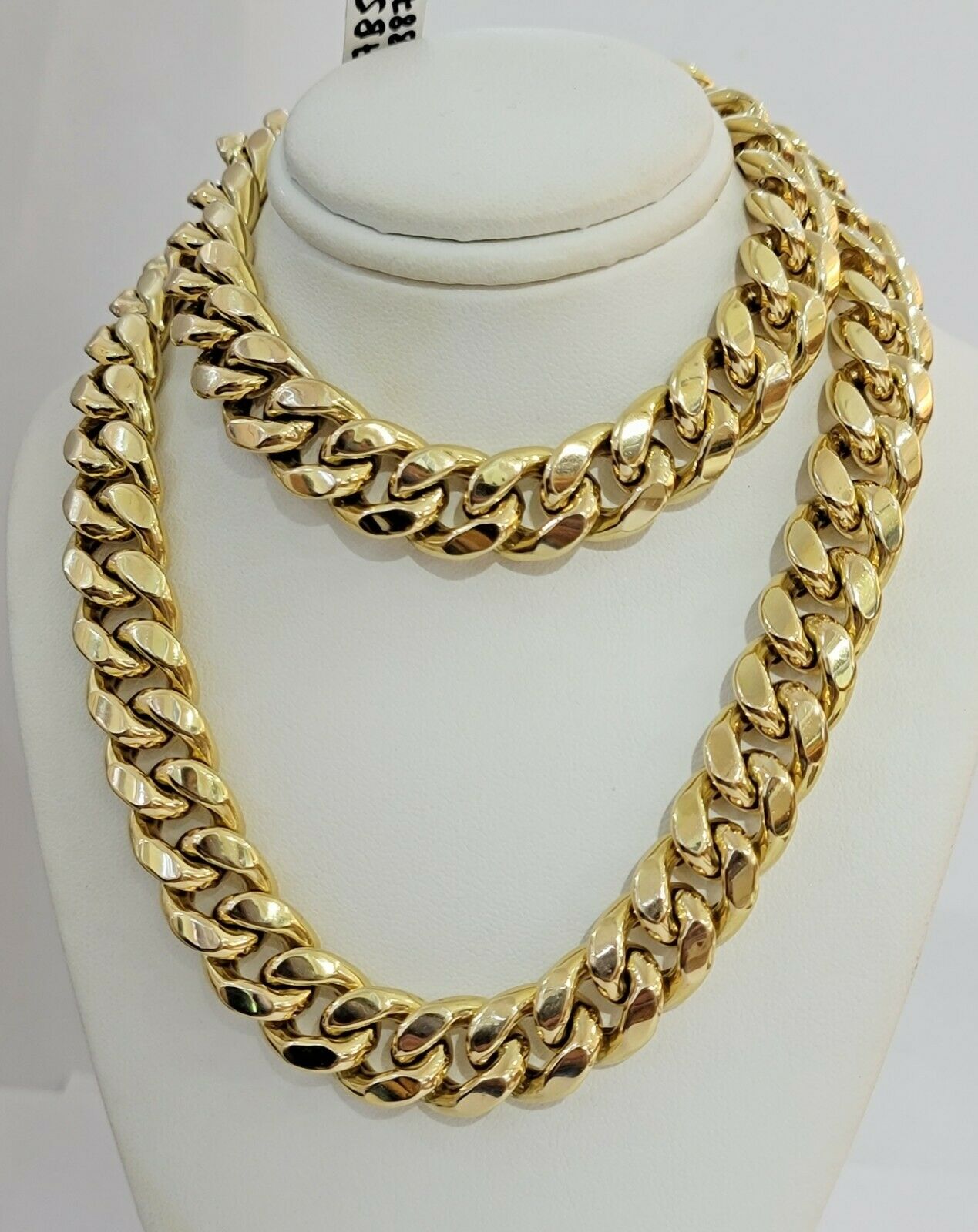 REAL 10k Gold Miami Cuban Chain 13mm Link Mens Necklace 24" 10kt Yellow, STRONG - GoldenlinQ