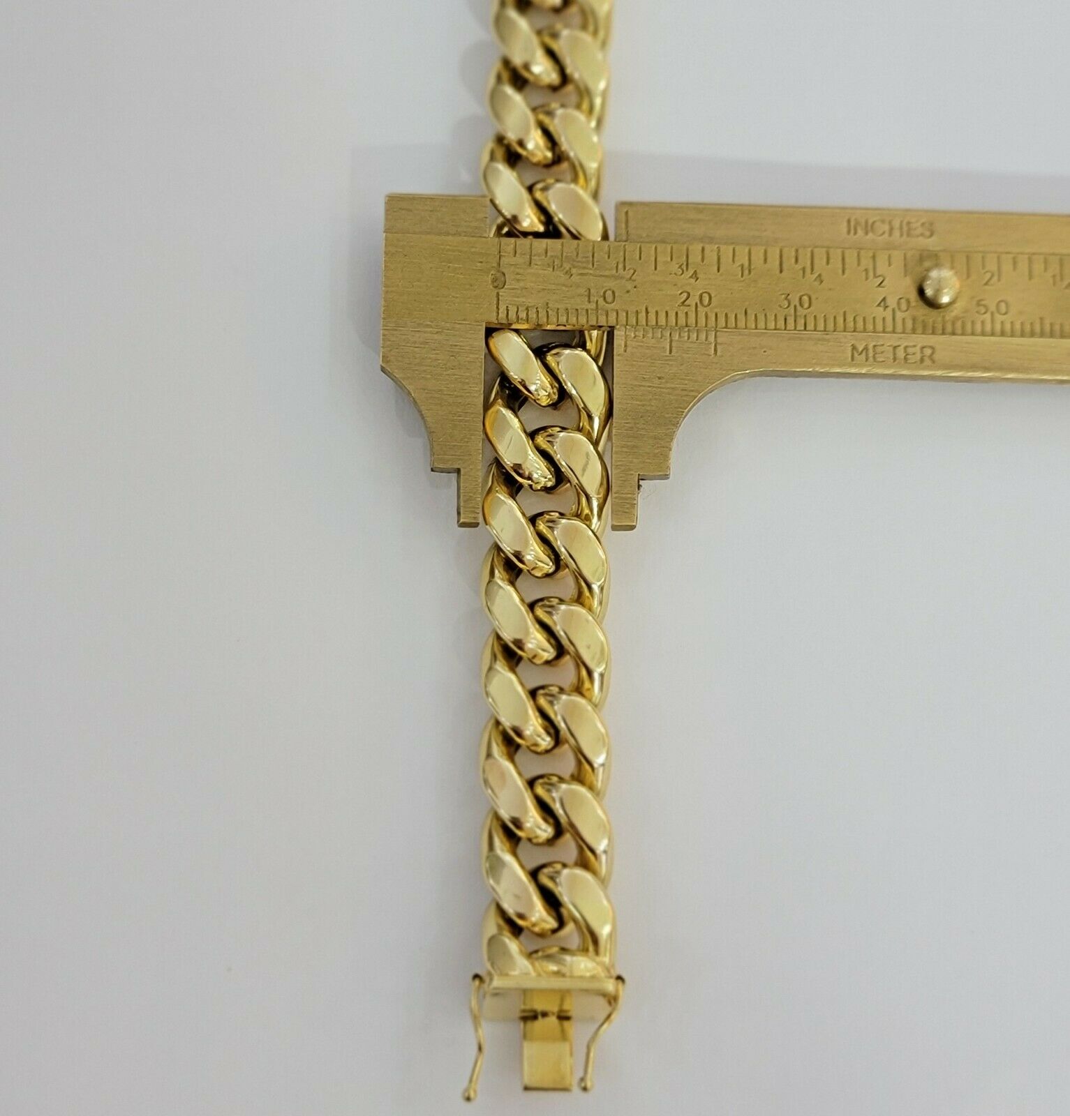 REAL 10k Gold Miami Cuban Chain 13mm Link Mens Necklace 24" 10kt Yellow, STRONG - GoldenlinQ