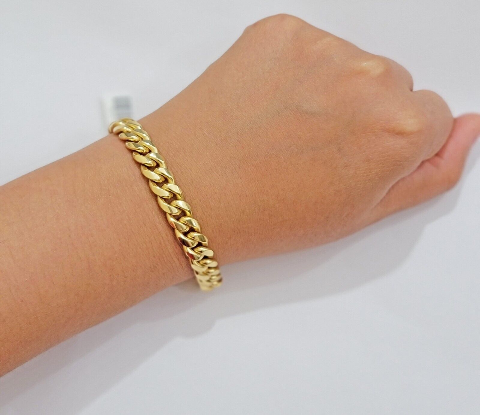 REAL 10k Gold Miami Cuban ladies Bracelet 7" 8mm 10kt Yellow Strong SOLID Links - GoldenlinQ