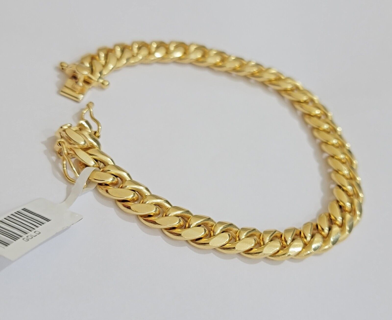 REAL 10k Gold Miami Cuban ladies Bracelet 7" 8mm 10kt Yellow Strong SOLID Links - GoldenlinQ