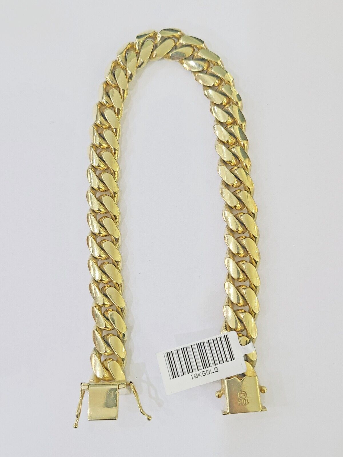 Real 10k Gold Miami Cuban Link Bracelet 10mm 9" Box Lock 10kt Yellow Gold - GoldenlinQ