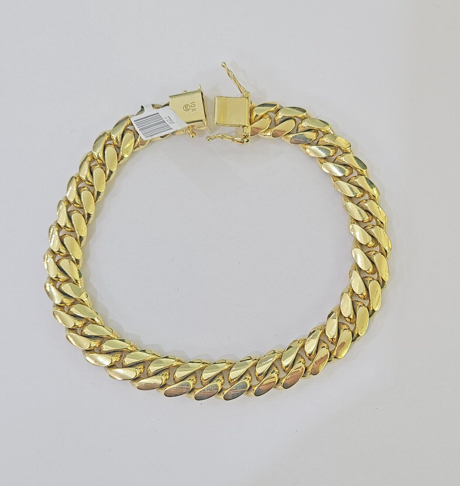 Real 10k Gold Miami Cuban Link Bracelet 10mm 9" Box Lock 10kt Yellow Gold - GoldenlinQ
