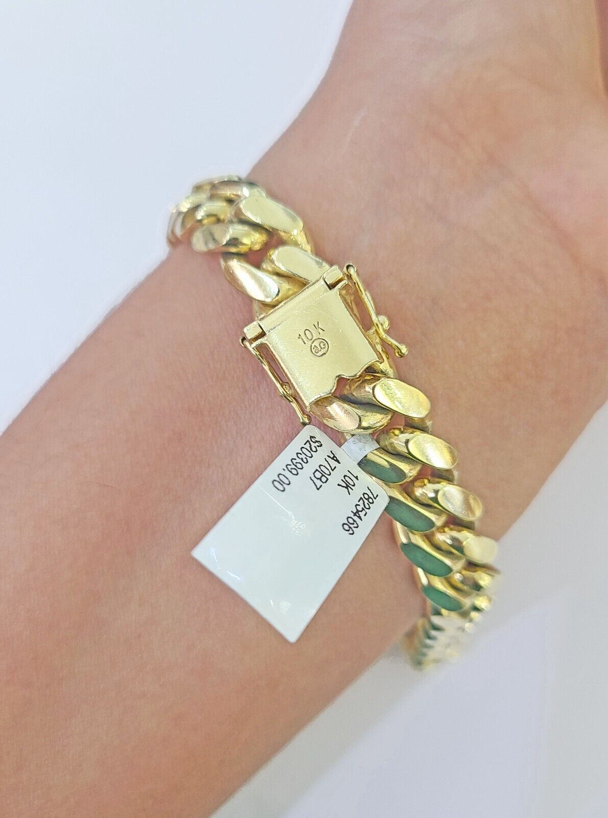 Real 10k Gold Miami Cuban Link Bracelet 10mm 9" Box Lock 10kt Yellow Gold - GoldenlinQ