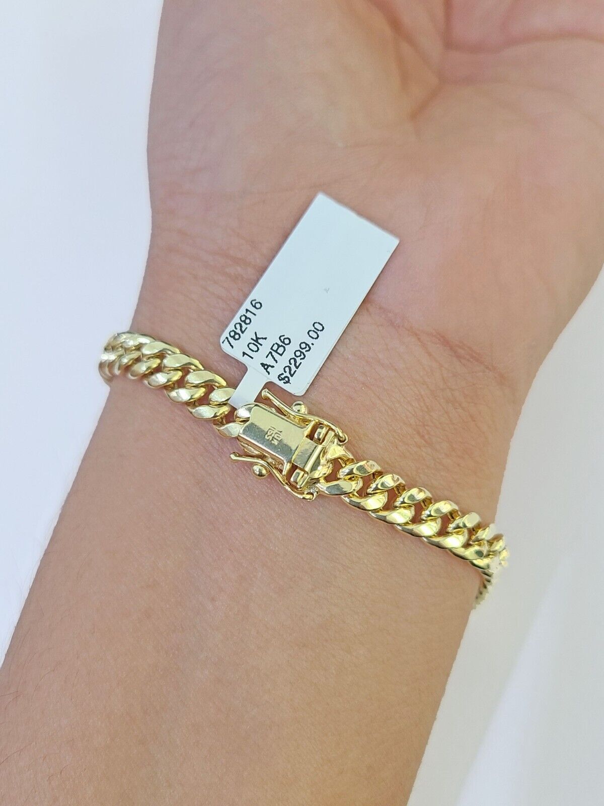 Real 10k Gold Miami Cuban link Bracelet 6mm 7" 7.5" 8" 8.5" 9" 10kt Yellow Gold - GoldenlinQ