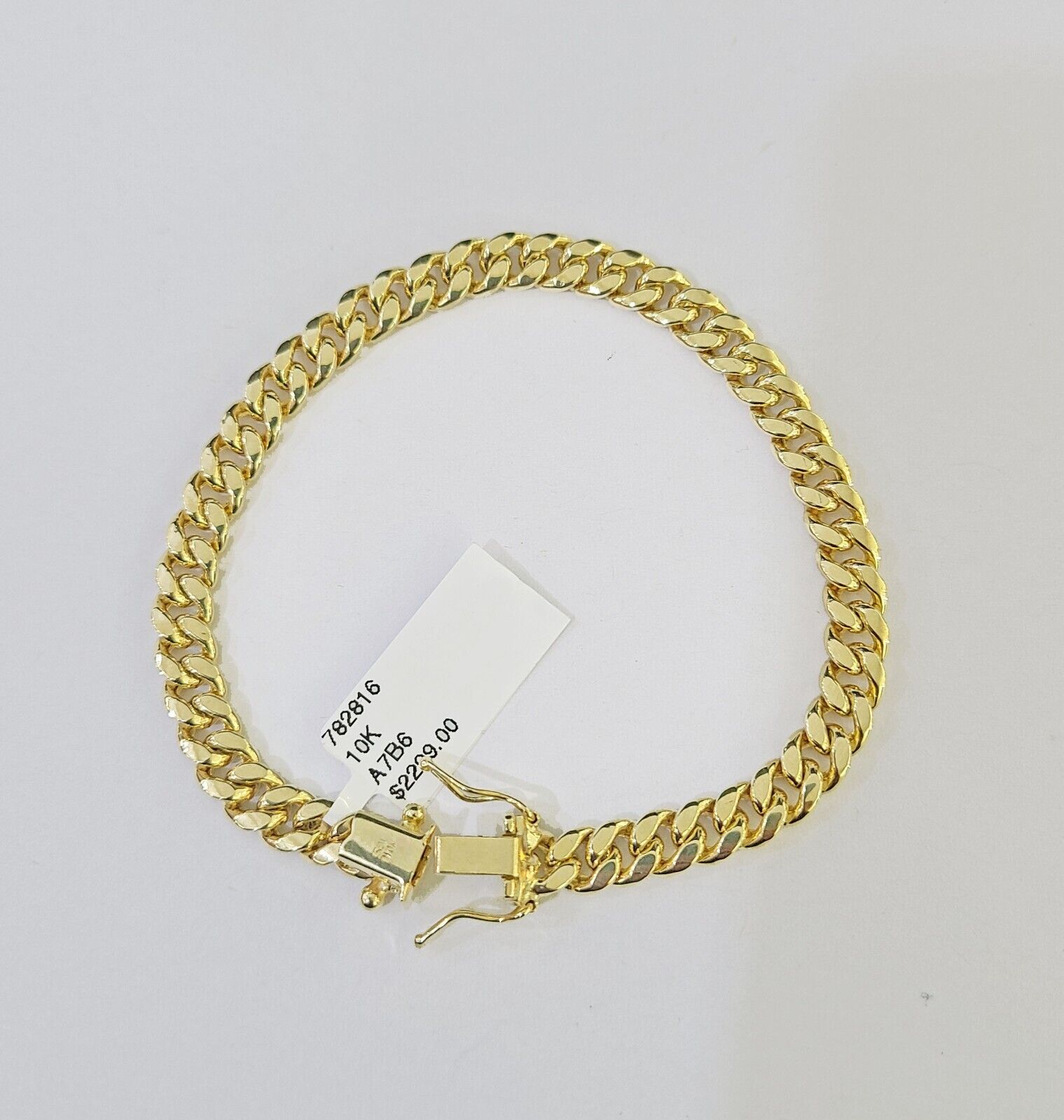 Real 10k Gold Miami Cuban link Bracelet 6mm 7" 7.5" 8" 8.5" 9" 10kt Yellow Gold - GoldenlinQ
