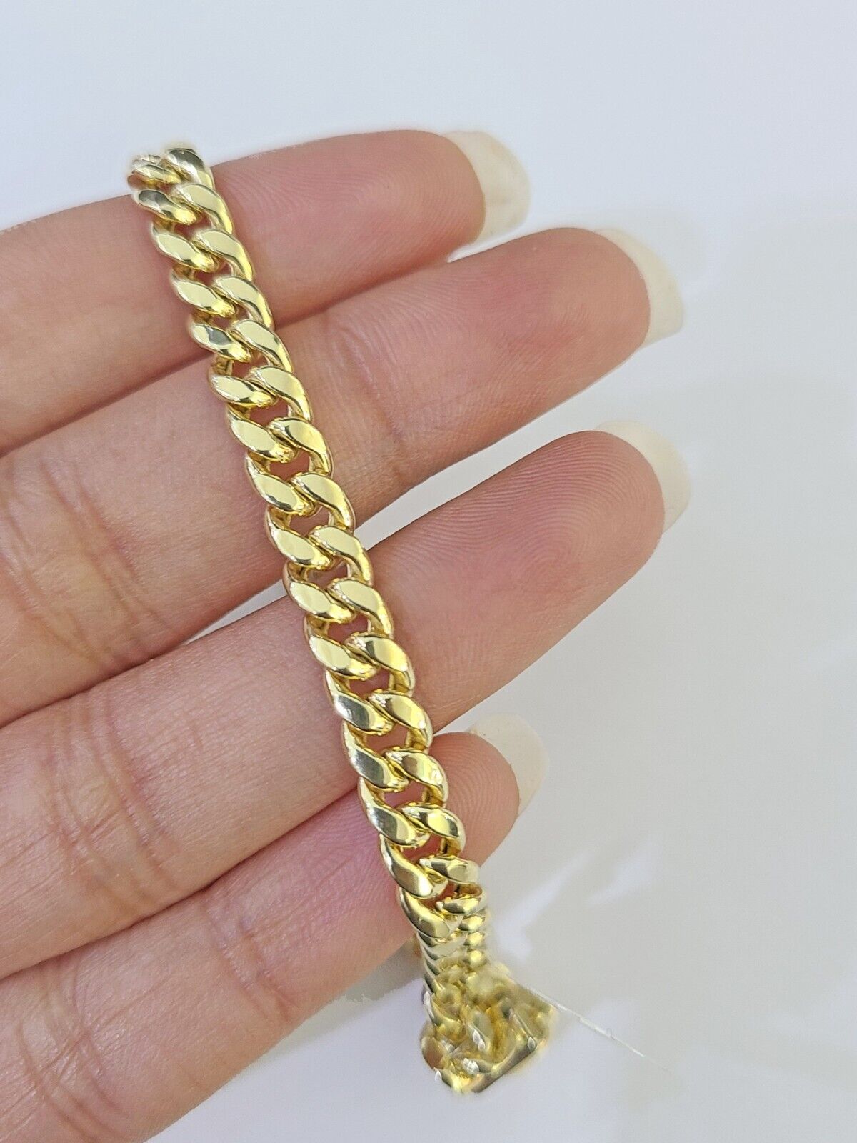 Real 10k Gold Miami Cuban link Bracelet 6mm 7" 7.5" 8" 8.5" 9" 10kt Yellow Gold - GoldenlinQ