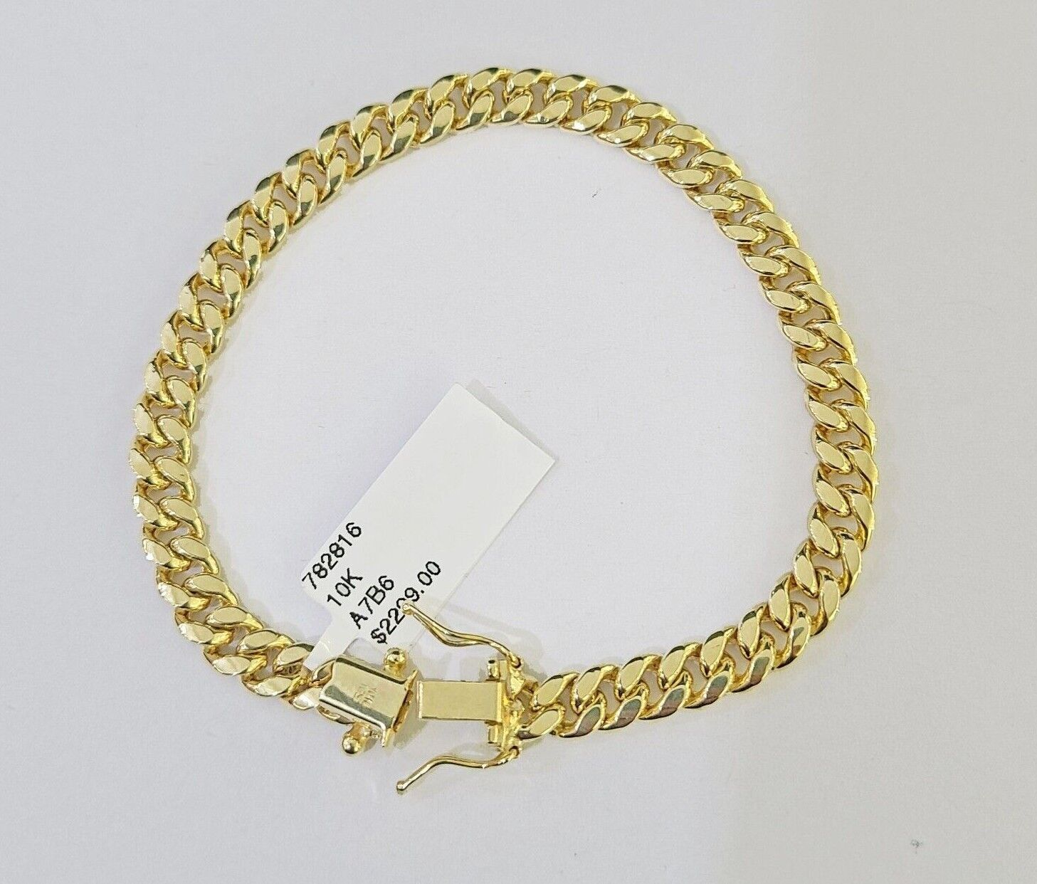 Real 10k Gold Miami Cuban link Bracelet 6mm 7" - 9 Inch 10kt Men Women DISCOUNT - GoldenlinQ