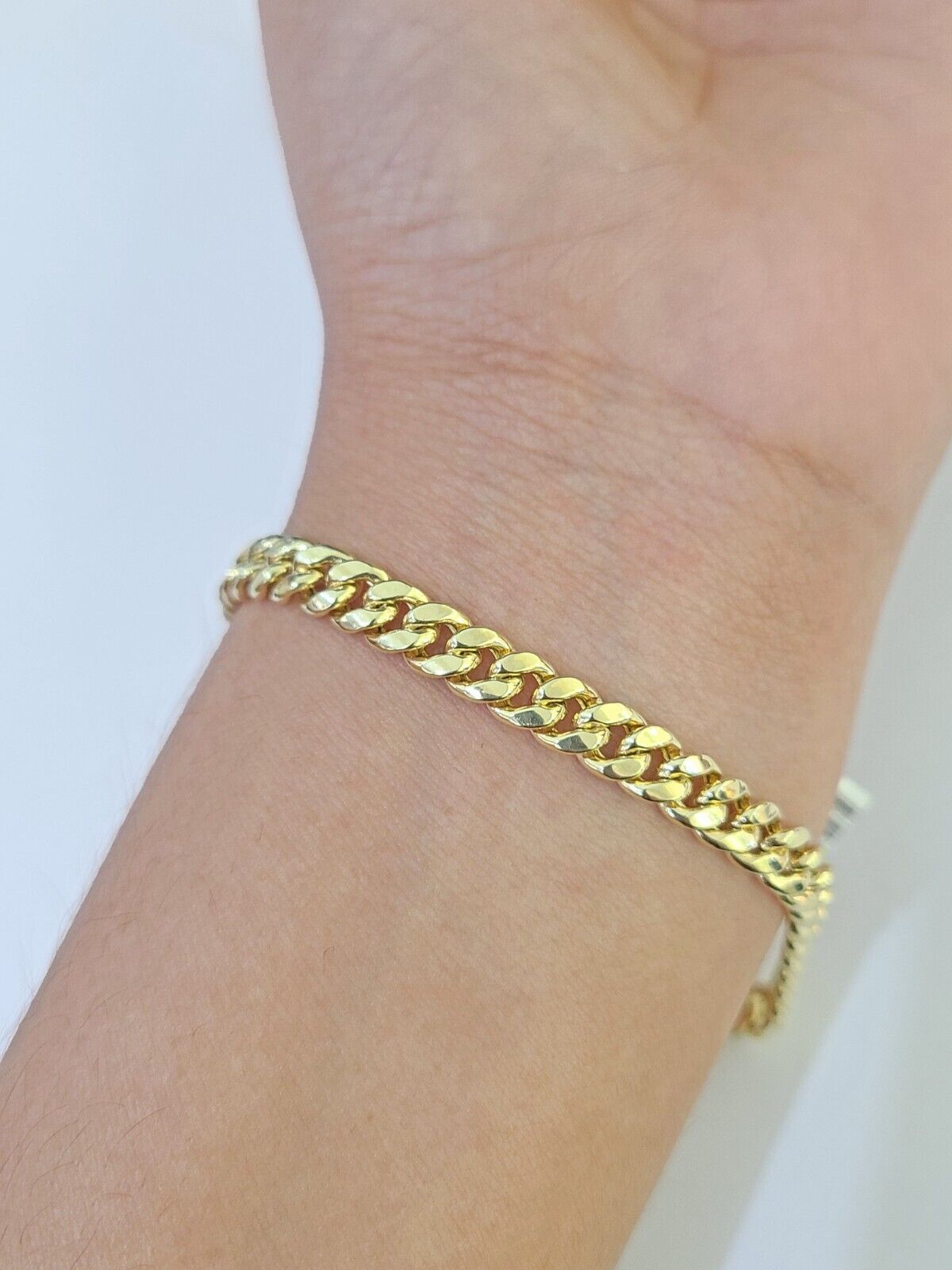 Real 10k Gold Miami Cuban link Bracelet 6mm 7" - 9 Inch 10kt Men Women DISCOUNT - GoldenlinQ