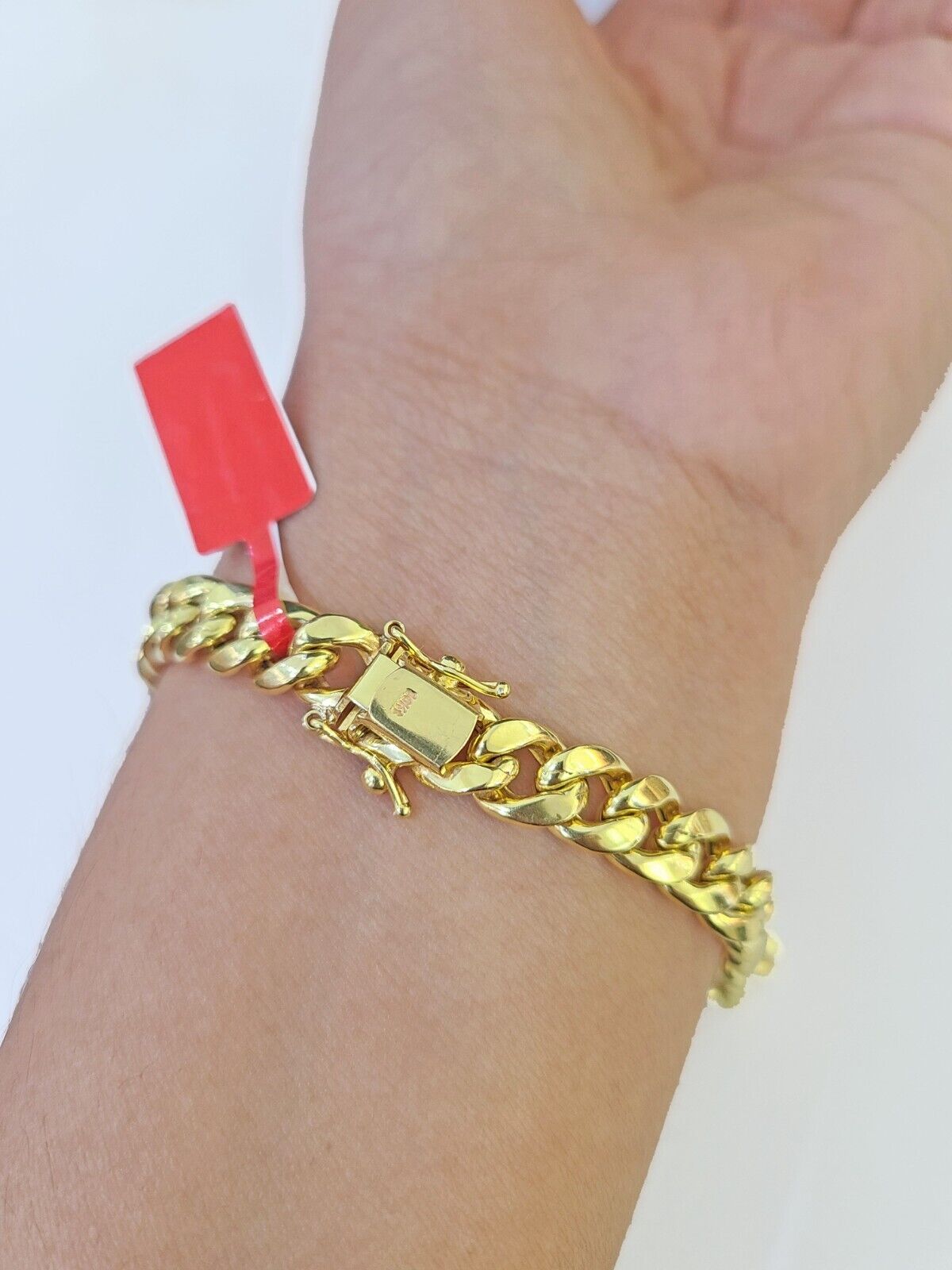 Real 10k Gold Miami Cuban link Bracelet 8mm 8" 9" REAL 10kt Yellow Gold - GoldenlinQ