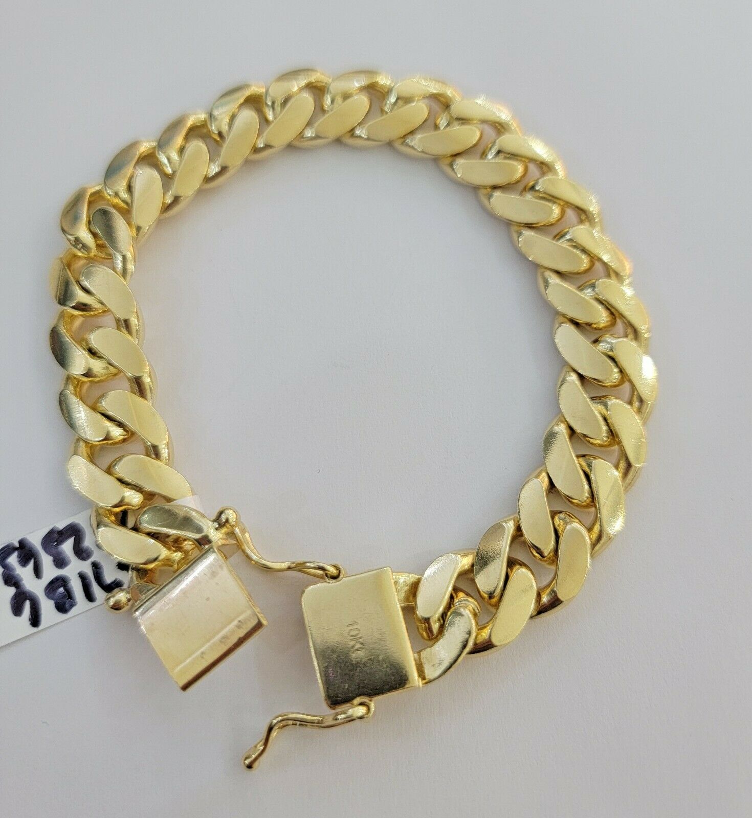 Real 10k Gold Miami Cuban Link Bracelet Solid Mens 13mm 10kt Yellow Gold 9" Inch - GoldenlinQ