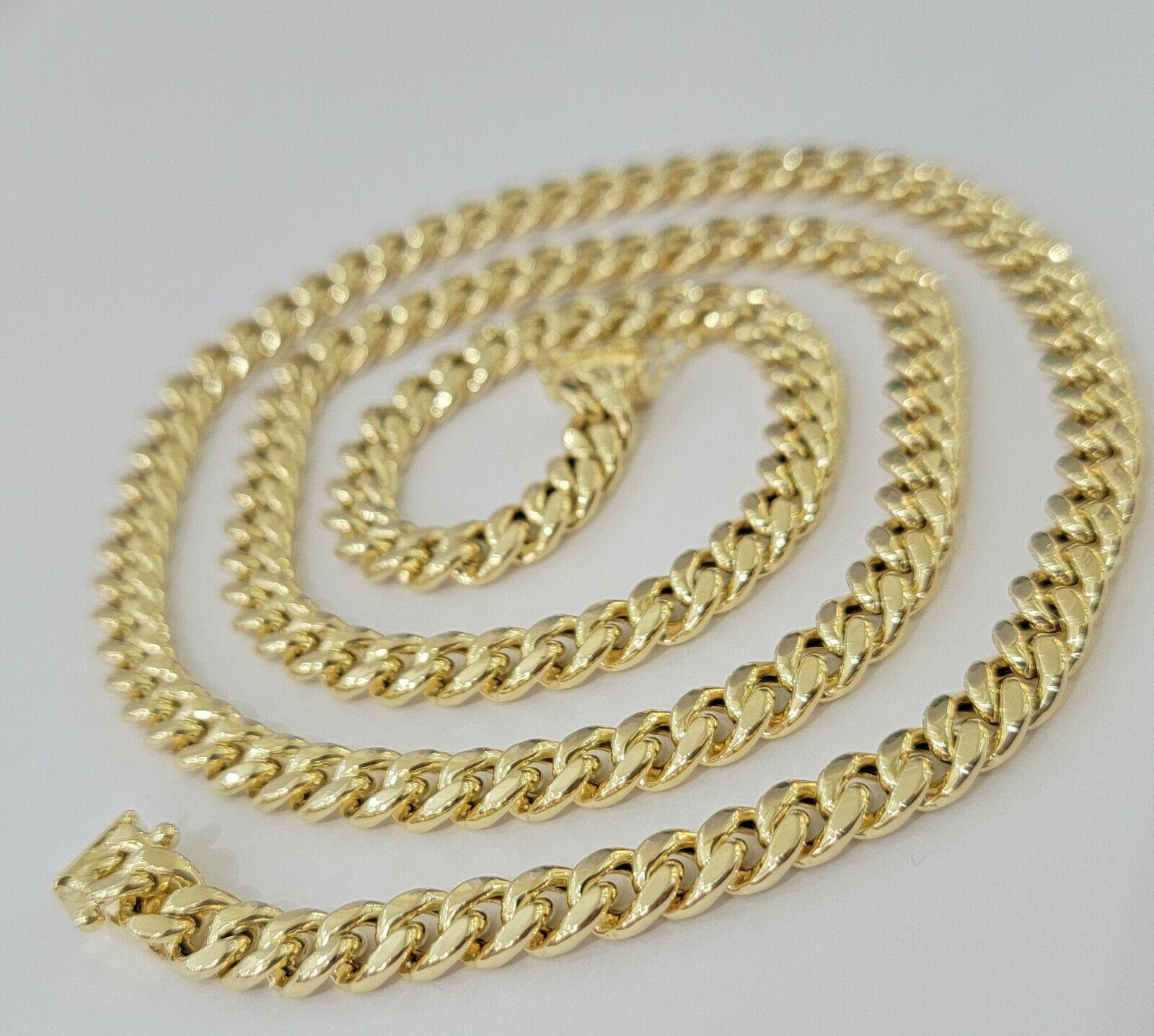 Real 10k Gold Miami Cuban Link Chain 30" 7mm 10kt Yellow Gold Necklace Box Clasp - GoldenlinQ