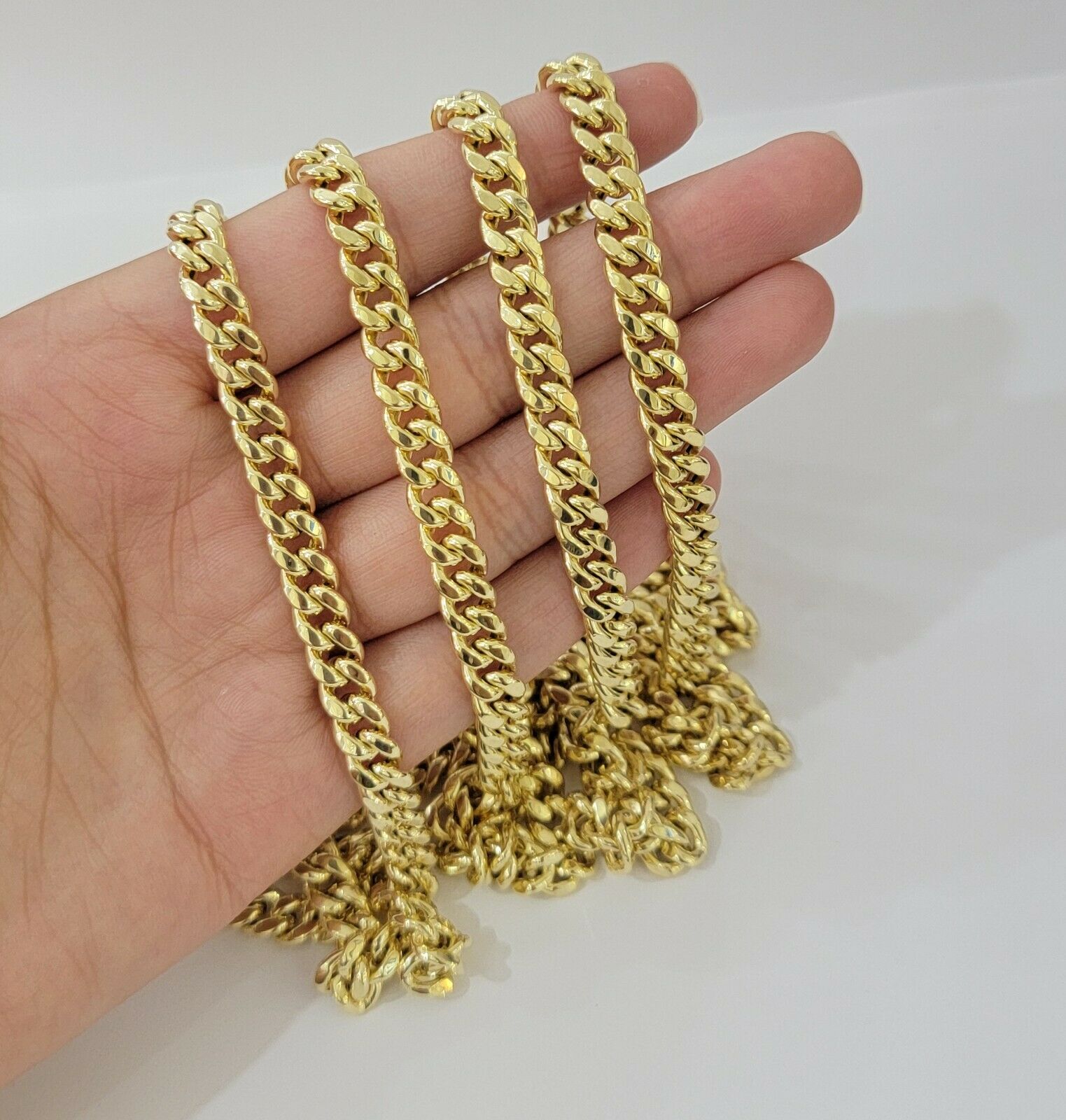 Real 10k Gold Miami Cuban Link Chain 30" 7mm 10kt Yellow Gold Necklace Box Clasp - GoldenlinQ