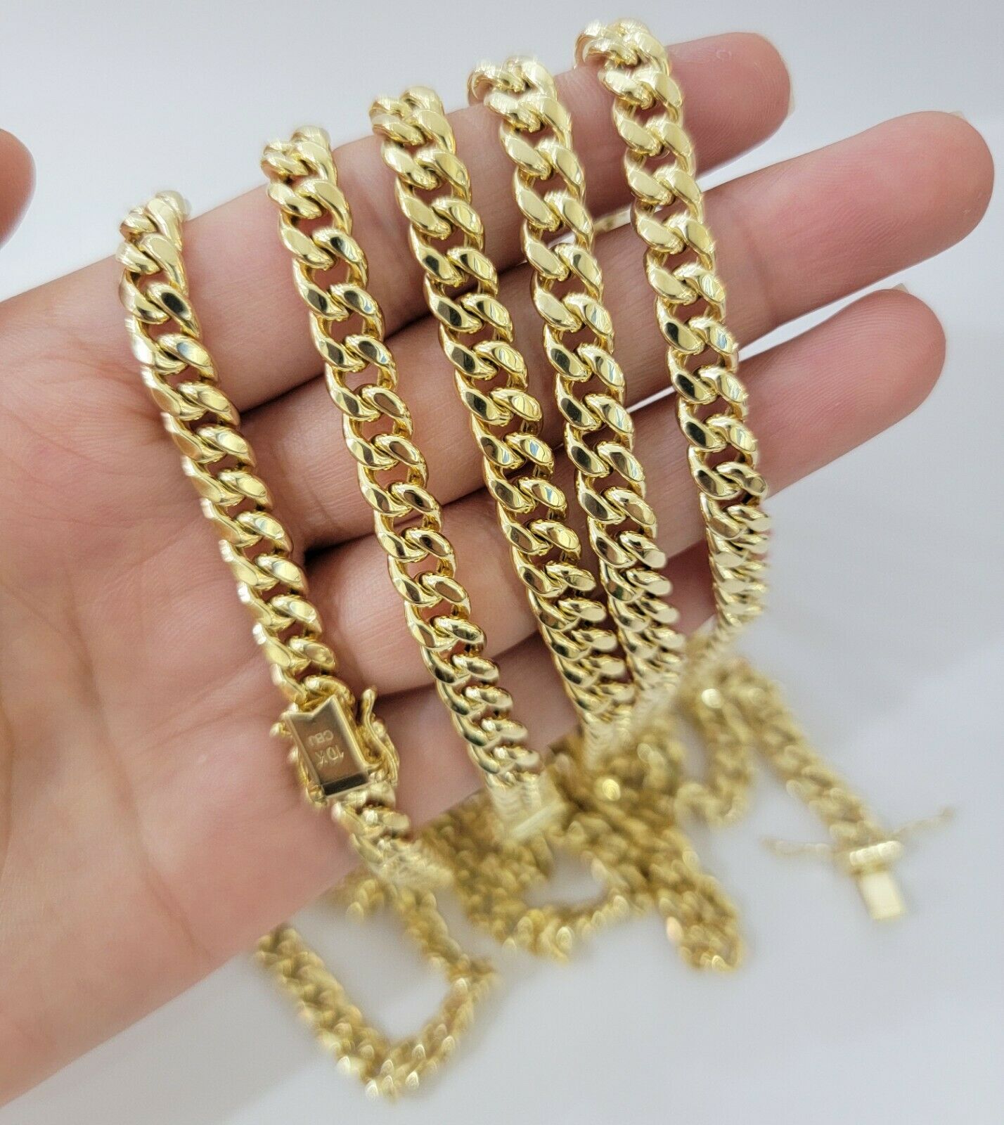 Real 10k Gold Miami Cuban Link Chain 30" 7mm 10kt Yellow Gold Necklace Box Clasp - GoldenlinQ