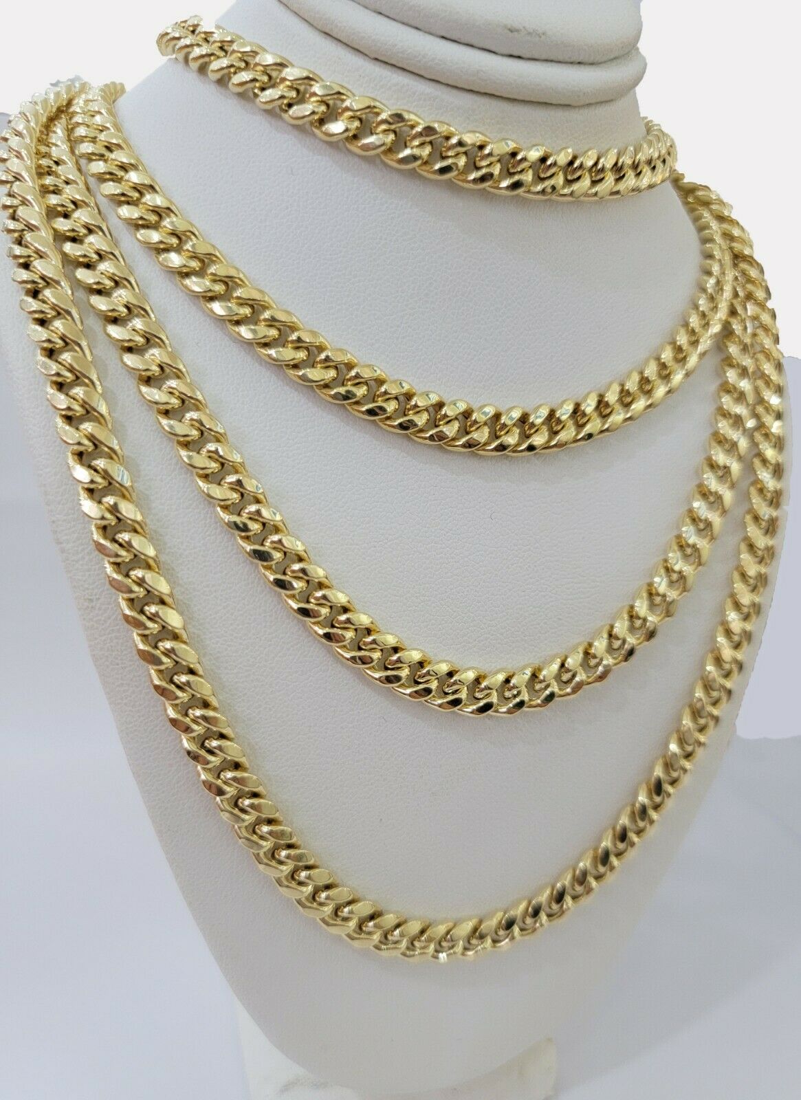 Real 10k Gold Miami Cuban Link Chain 30" 7mm 10kt Yellow Gold Necklace Box Clasp - GoldenlinQ