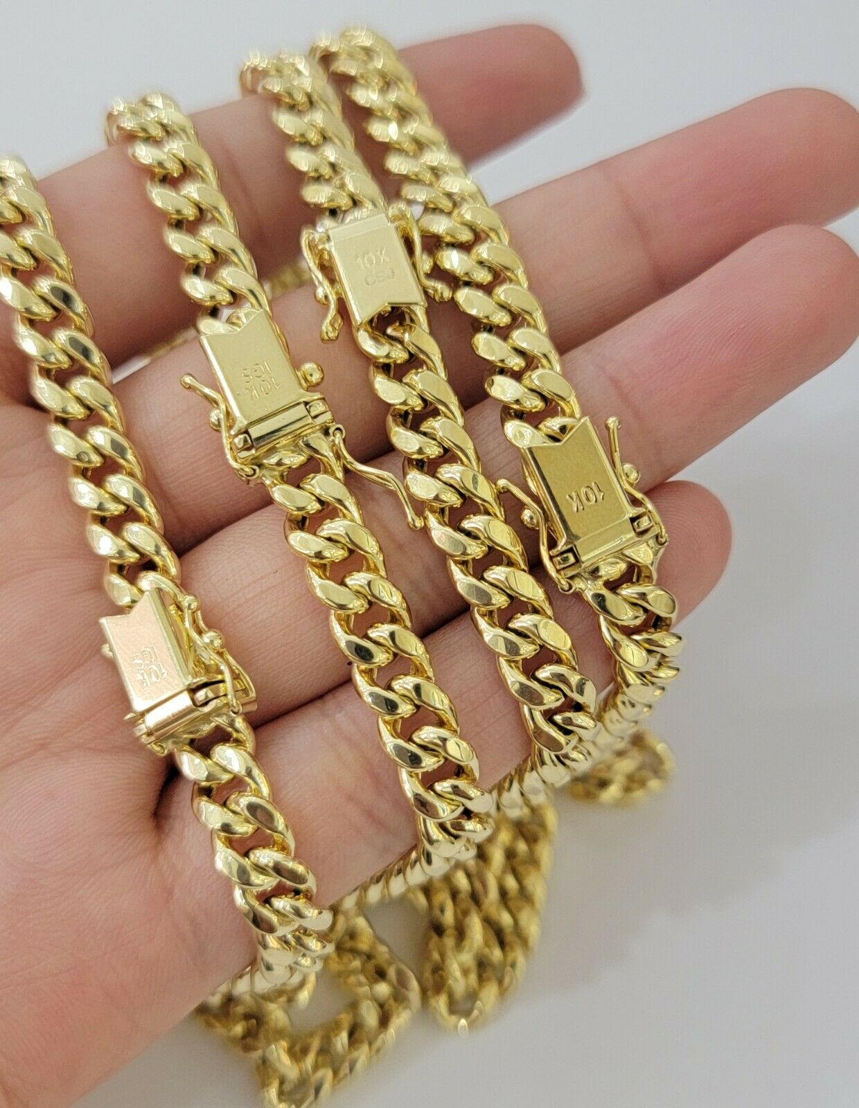Real 10k Gold Miami Cuban Link Chain 30" 7mm 10kt Yellow Gold Necklace Box Clasp - GoldenlinQ
