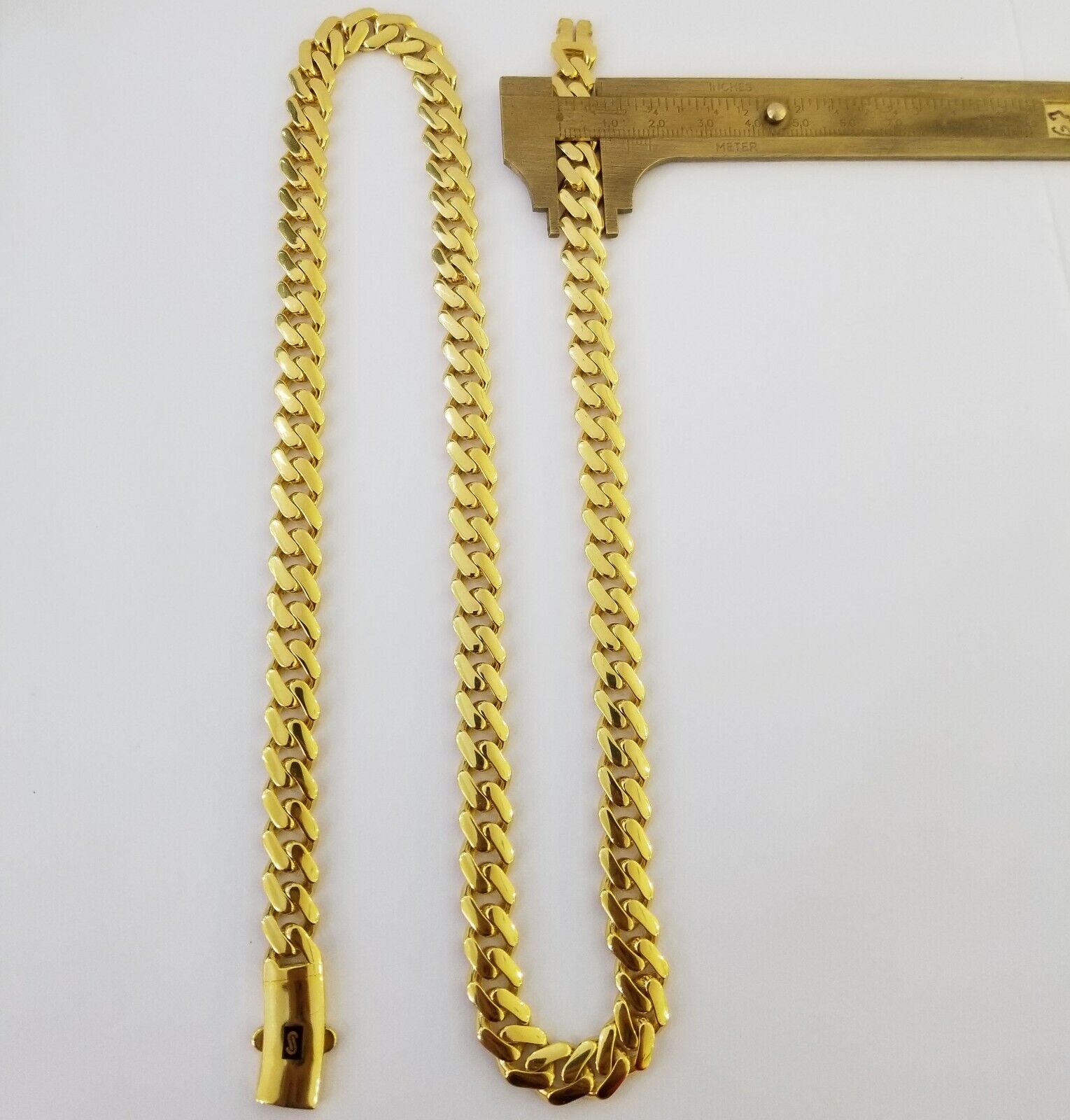 Real 10k Gold Miami Cuban Link Royal 9mm Monaco chain and Bracelet Set ,Necklace - GoldenlinQ