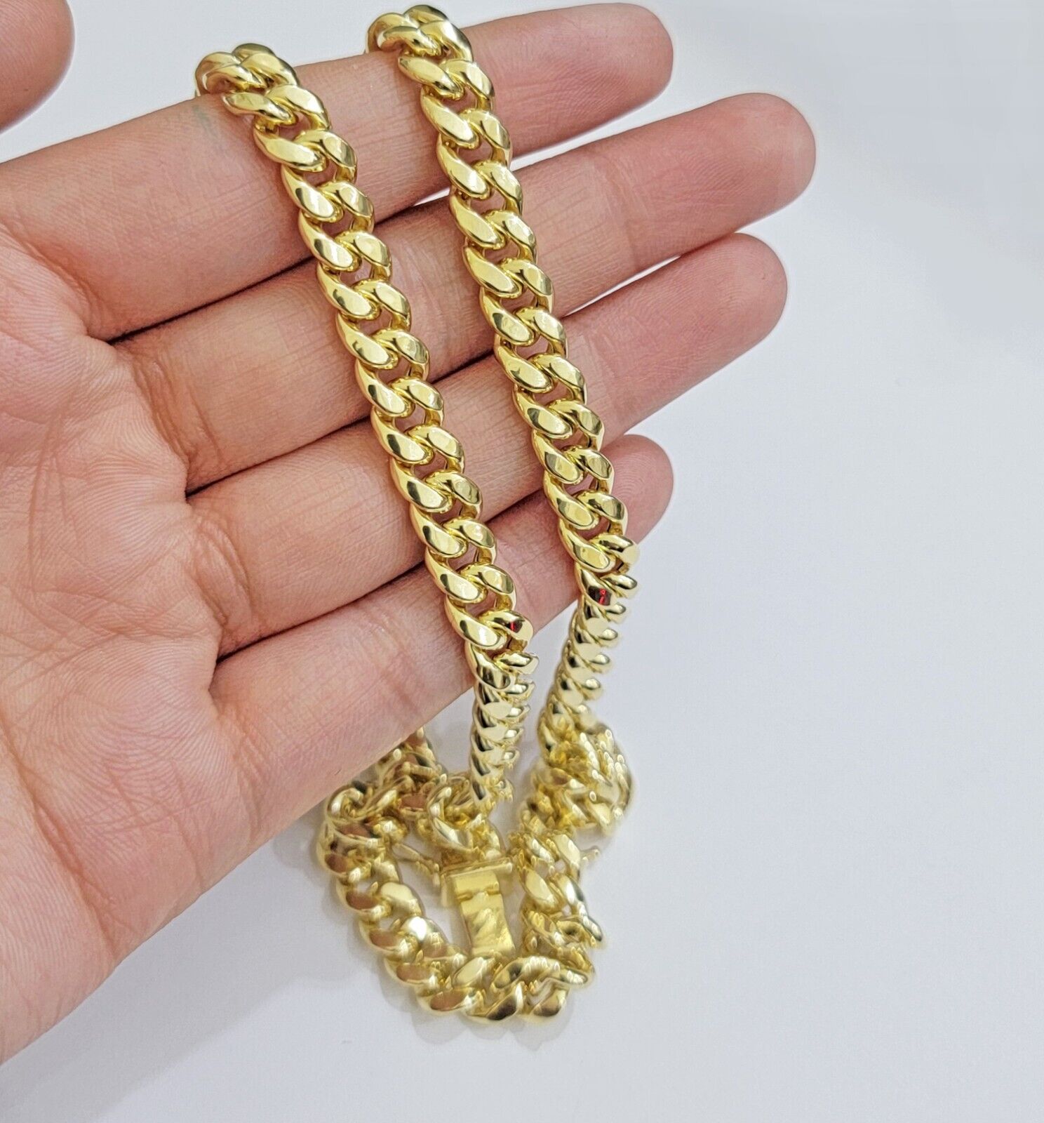 Real 10k Gold Necklace 20 Inch Chain Miami Cuban Link Men's 10KT STRONG LINKS - GoldenlinQ