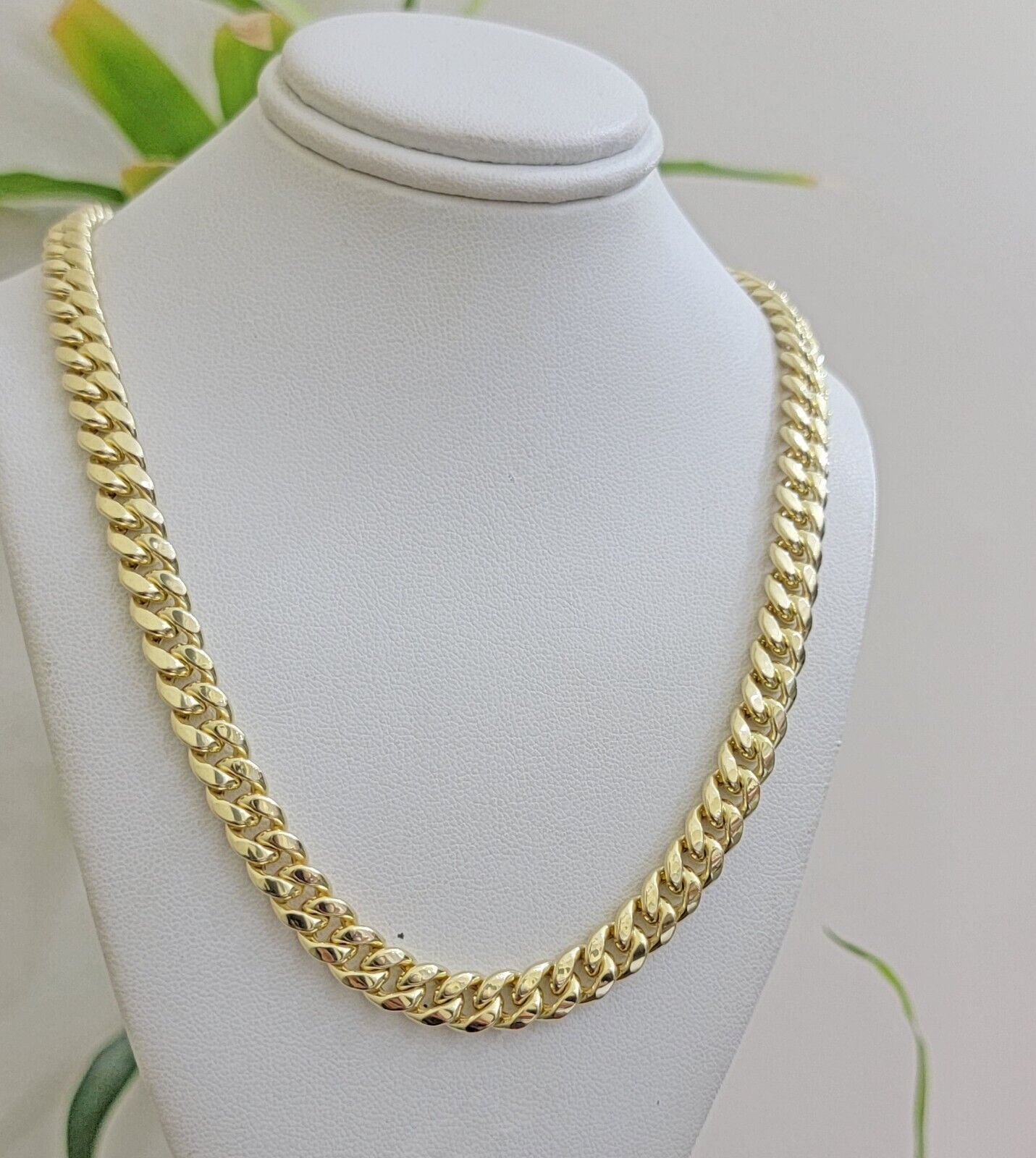Real 10k Gold Necklace 24 Inch 8mm Miami Cuban Link Chain Men's 10KT STRONG LINK - GoldenlinQ