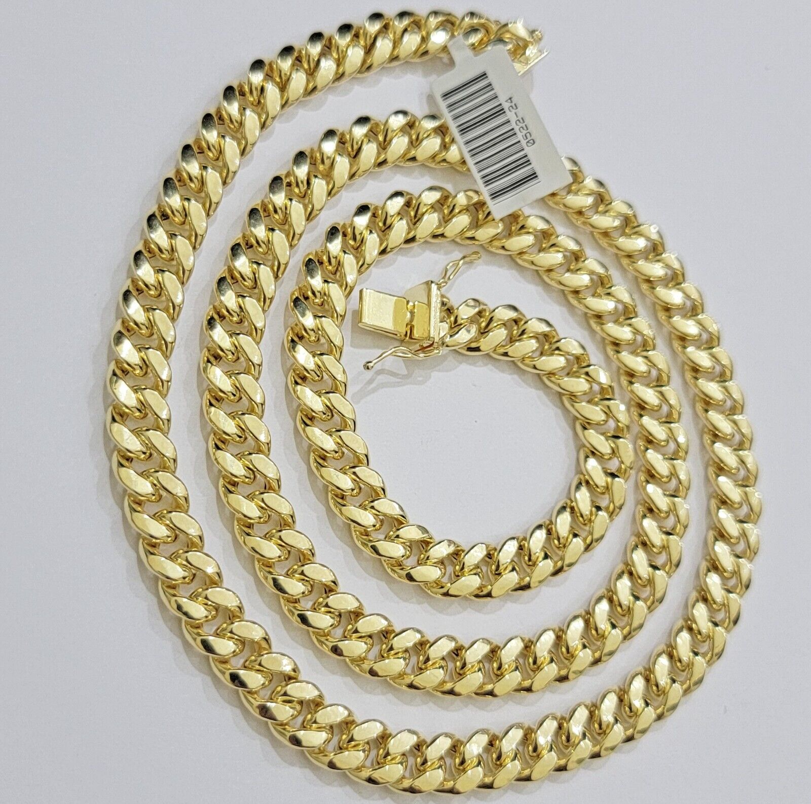 Real 10k Gold Necklace 8mm Miami Cuban Link Chain 26 Inch Men's 10KT STRONG LINK - GoldenlinQ