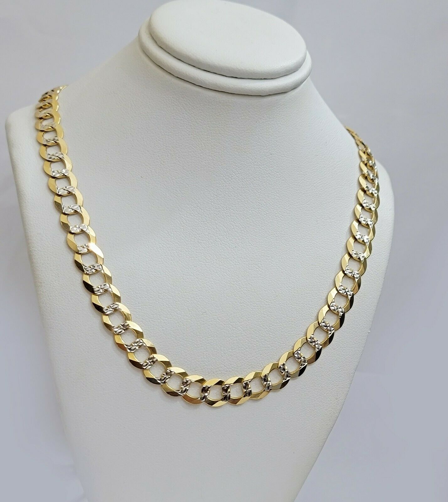 Real 10k Gold Necklace Cuban Curb Link Chain 9mm 20" - 28" Diamond Cut Mens SOLID - GoldenlinQ